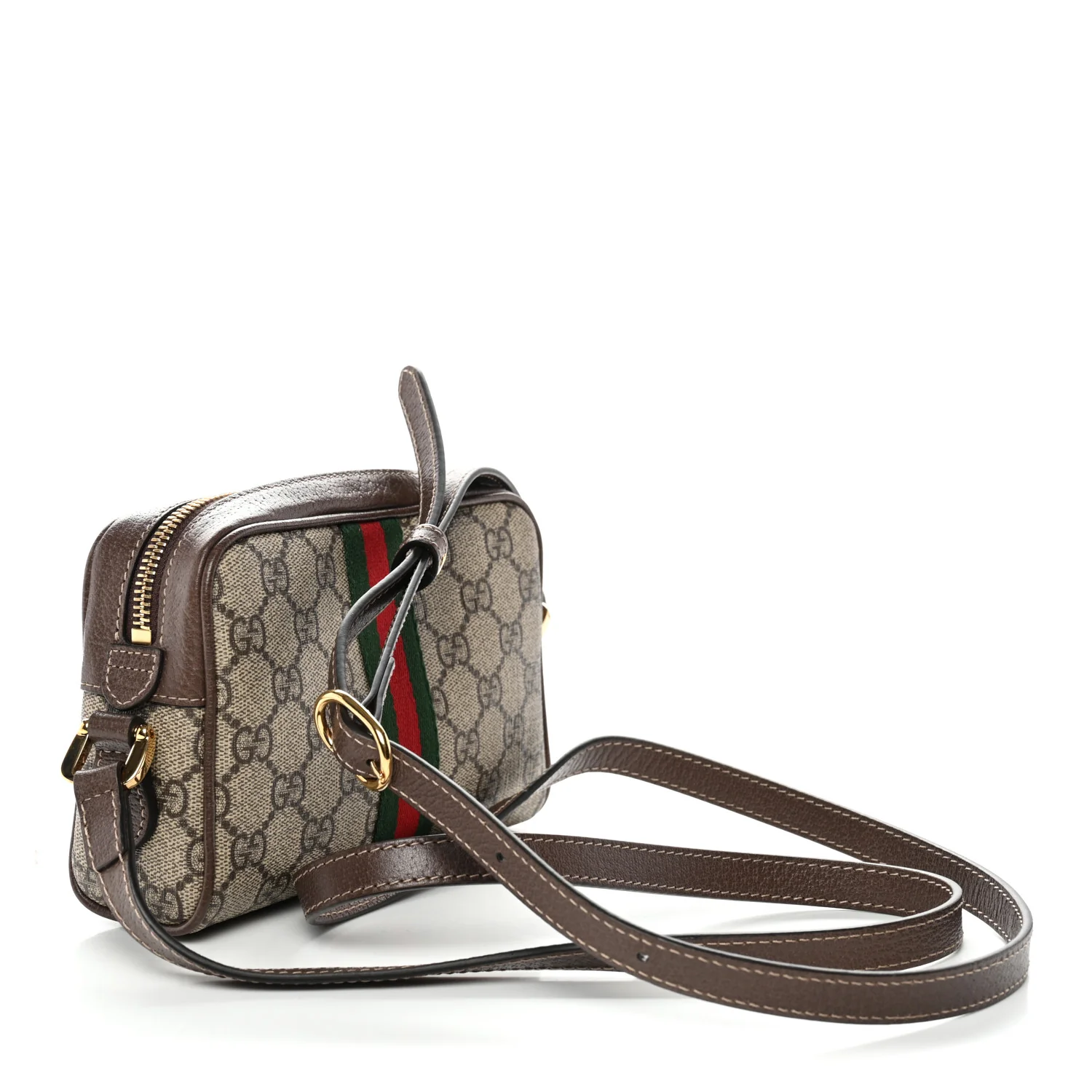 GG Supreme Monogram Web Mini Ophidia Shoulder Bag Brown - Image 3
