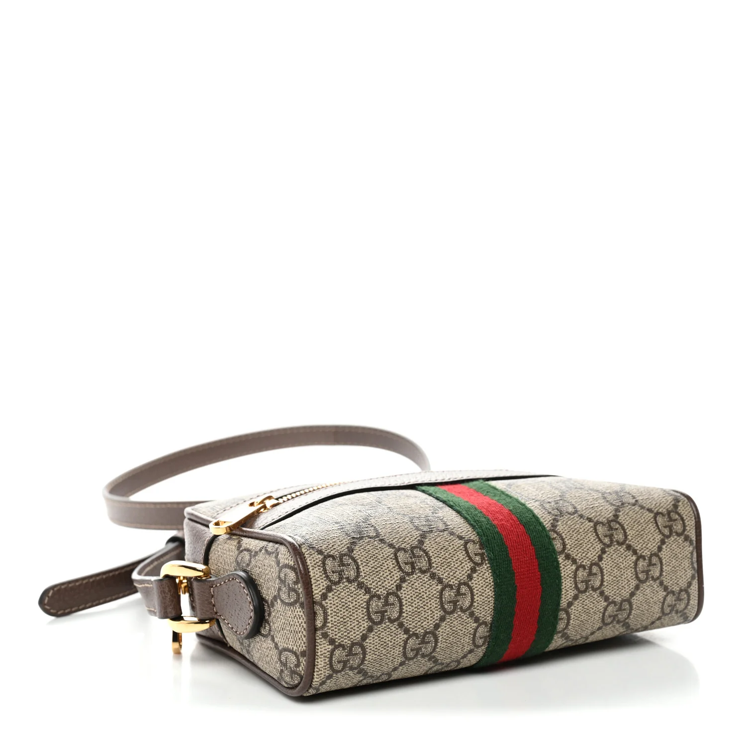 GG Supreme Monogram Web Mini Ophidia Shoulder Bag Brown - Image 4