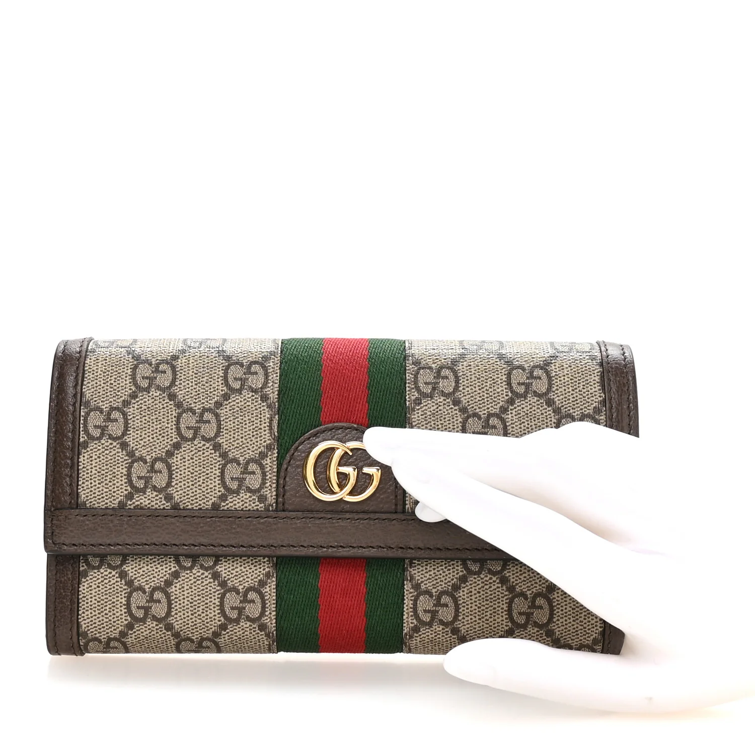 GG Supreme Monogram Web Ophidia Continental Wallet Brown - Image 2