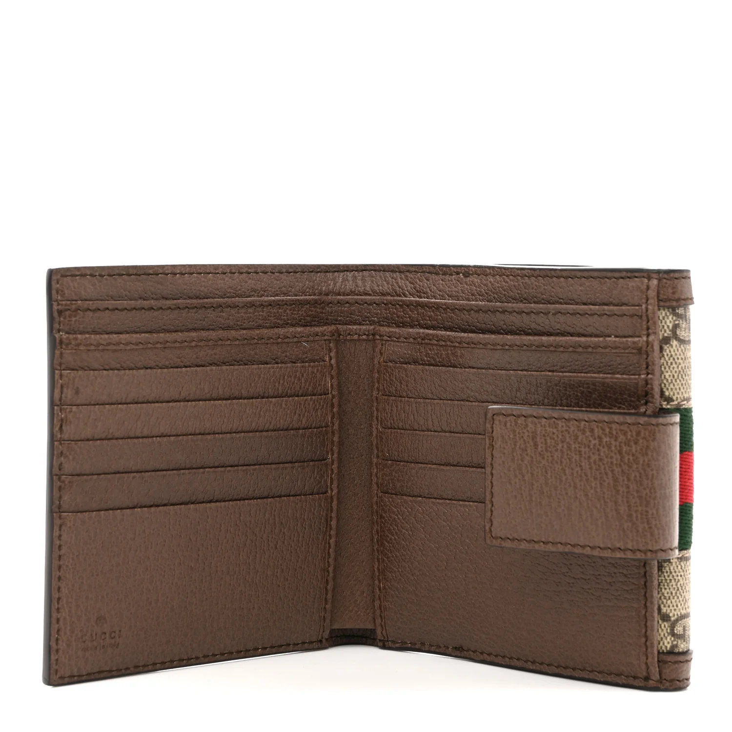 GG Supreme Monogram Web Ophidia French Flap Wallet Beige New Acero - Image 5