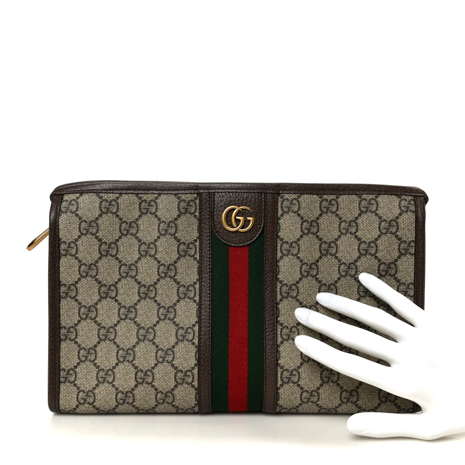 GG Supreme Monogram Web Ophidia GG Toiletry Case Beige New Acero - Image 2