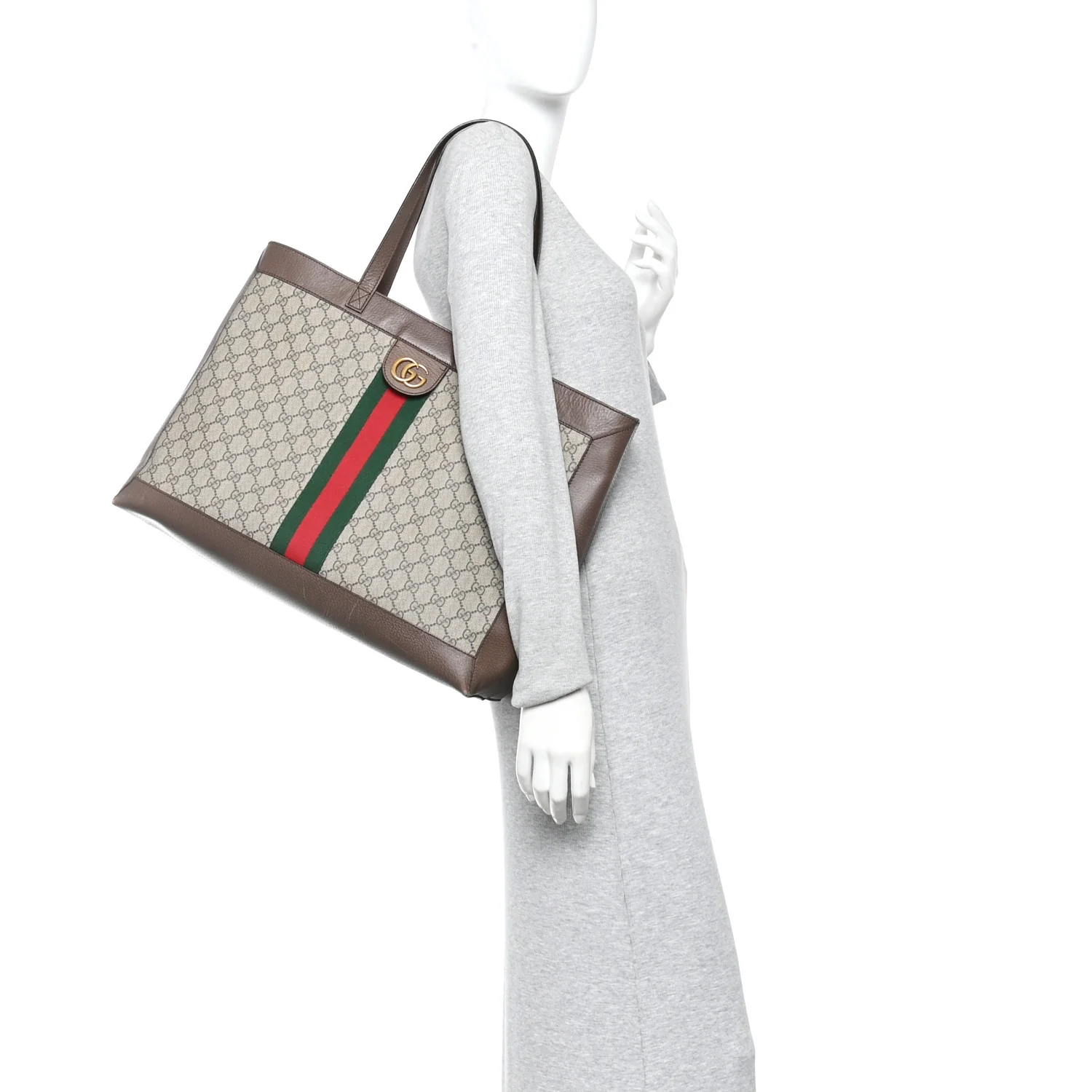 GG Supreme Monogram Web Ophidia Tote Brown - Image 2