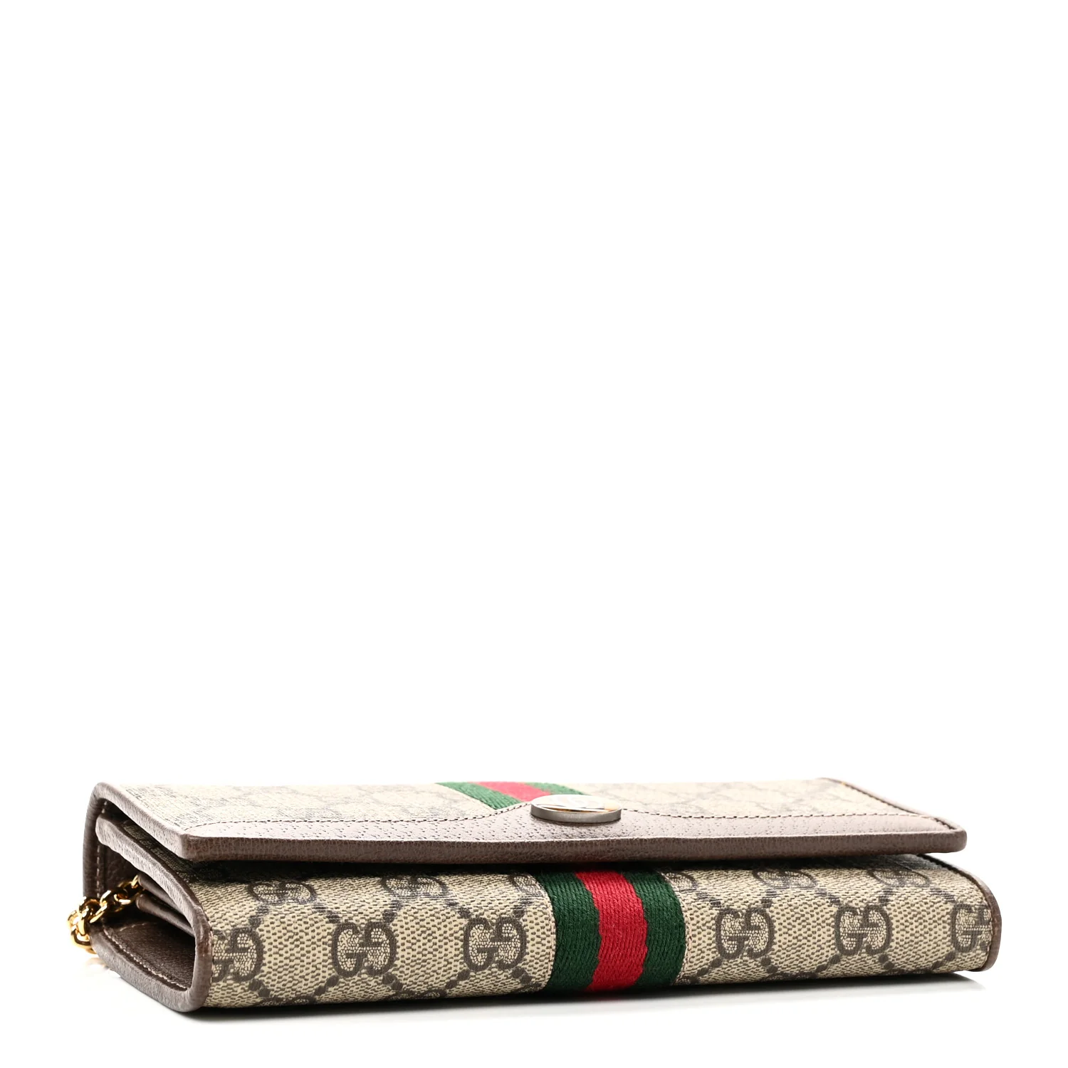 GG Supreme Monogram Web Ophidia Wallet On Chain Brown - Image 4