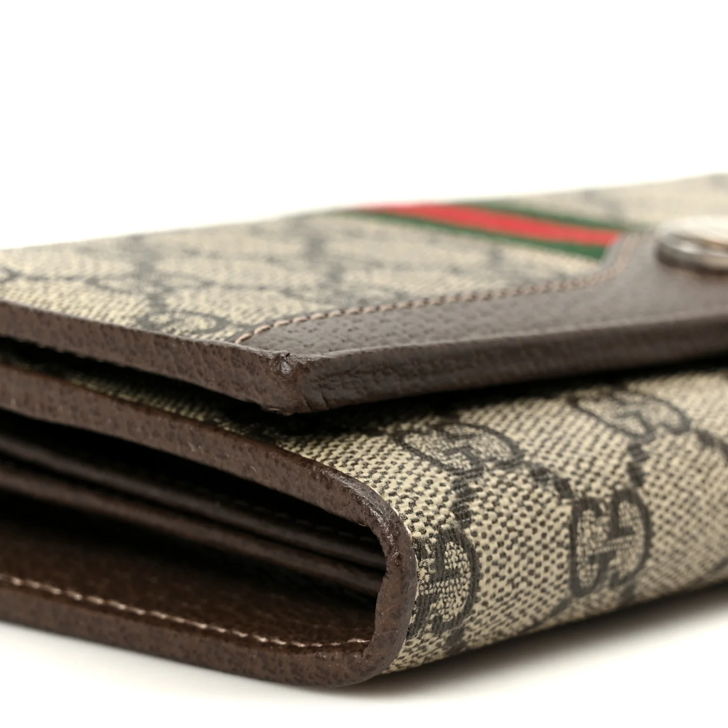GG Supreme Monogram Web Ophidia Wallet On Chain Brown - Image 9