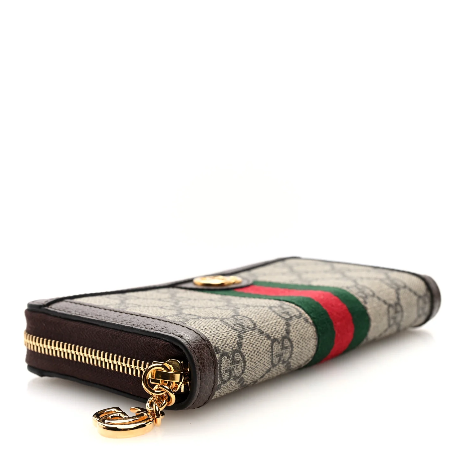 GG Supreme Monogram Web Ophidia Zip Around Wallet Brown - Image 4