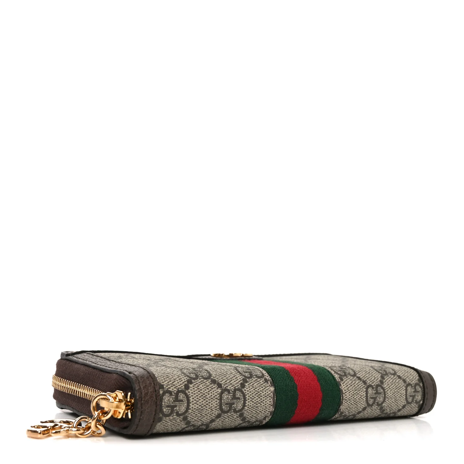 GG Supreme Monogram Web Ophidia Zip Around Wallet Brown - Image 4