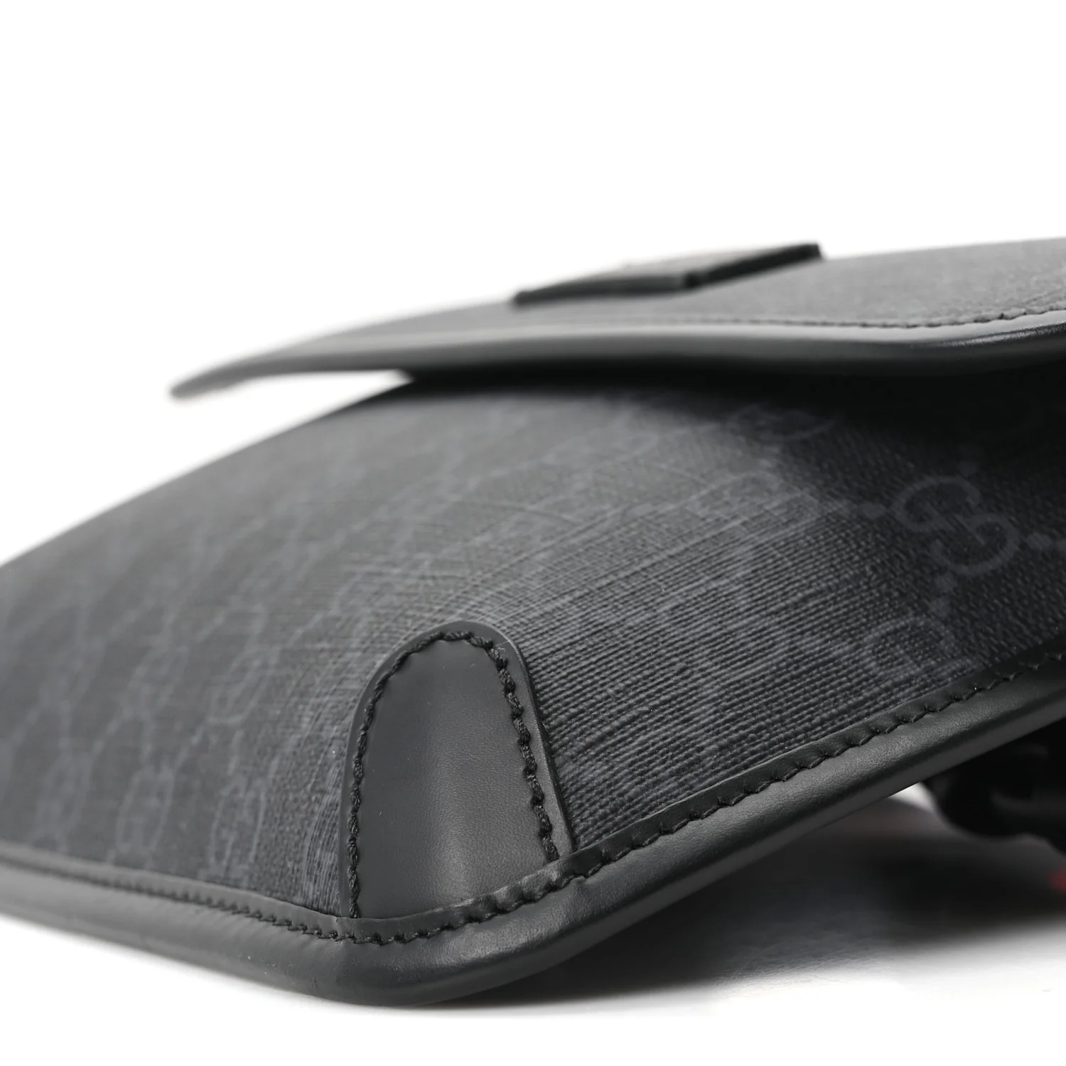 GG Supreme Monogram Web Slim Belt Bag Black Grey - Image 10