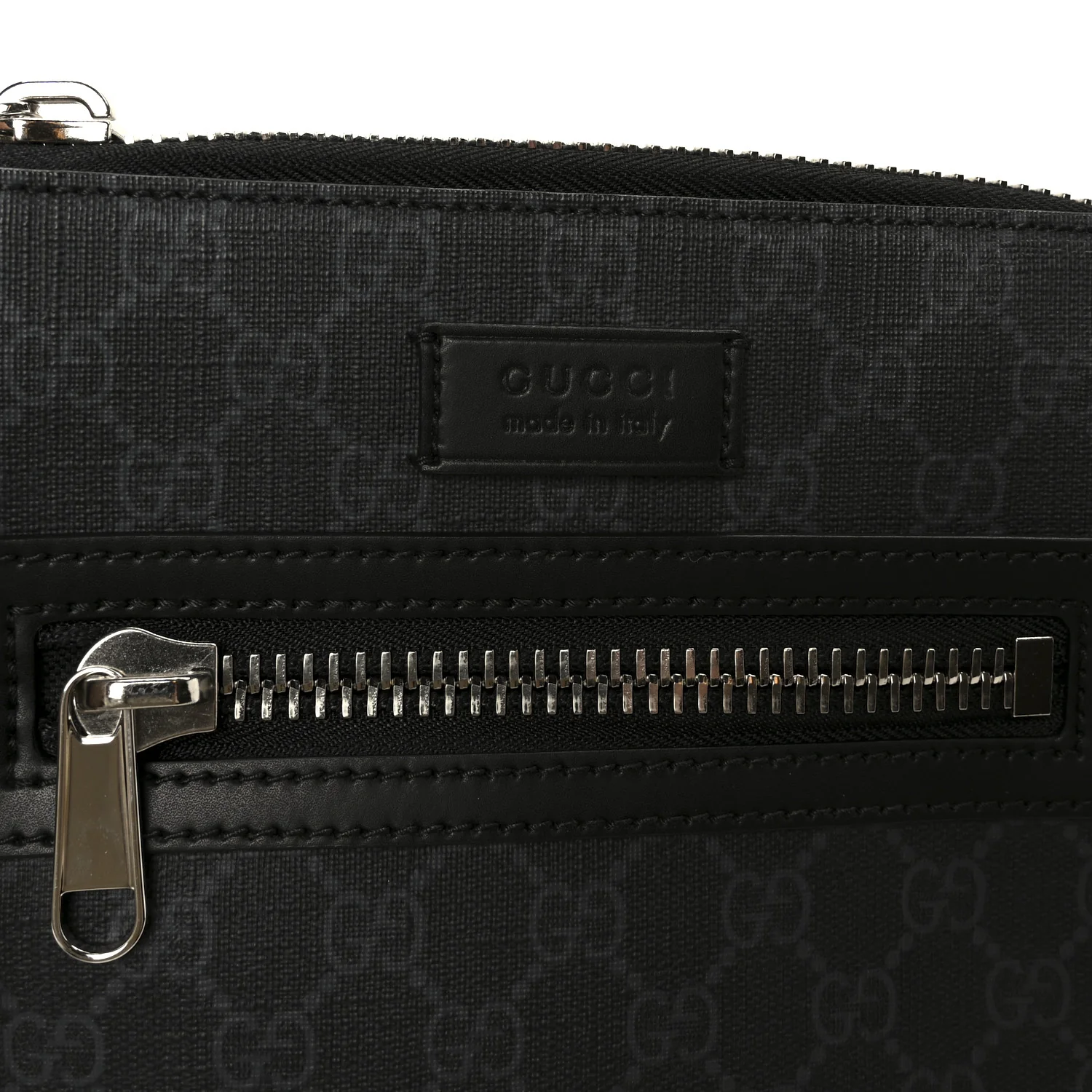 GG Supreme Monogram Web Small Flat Messenger Bag Black Grey - Image 9