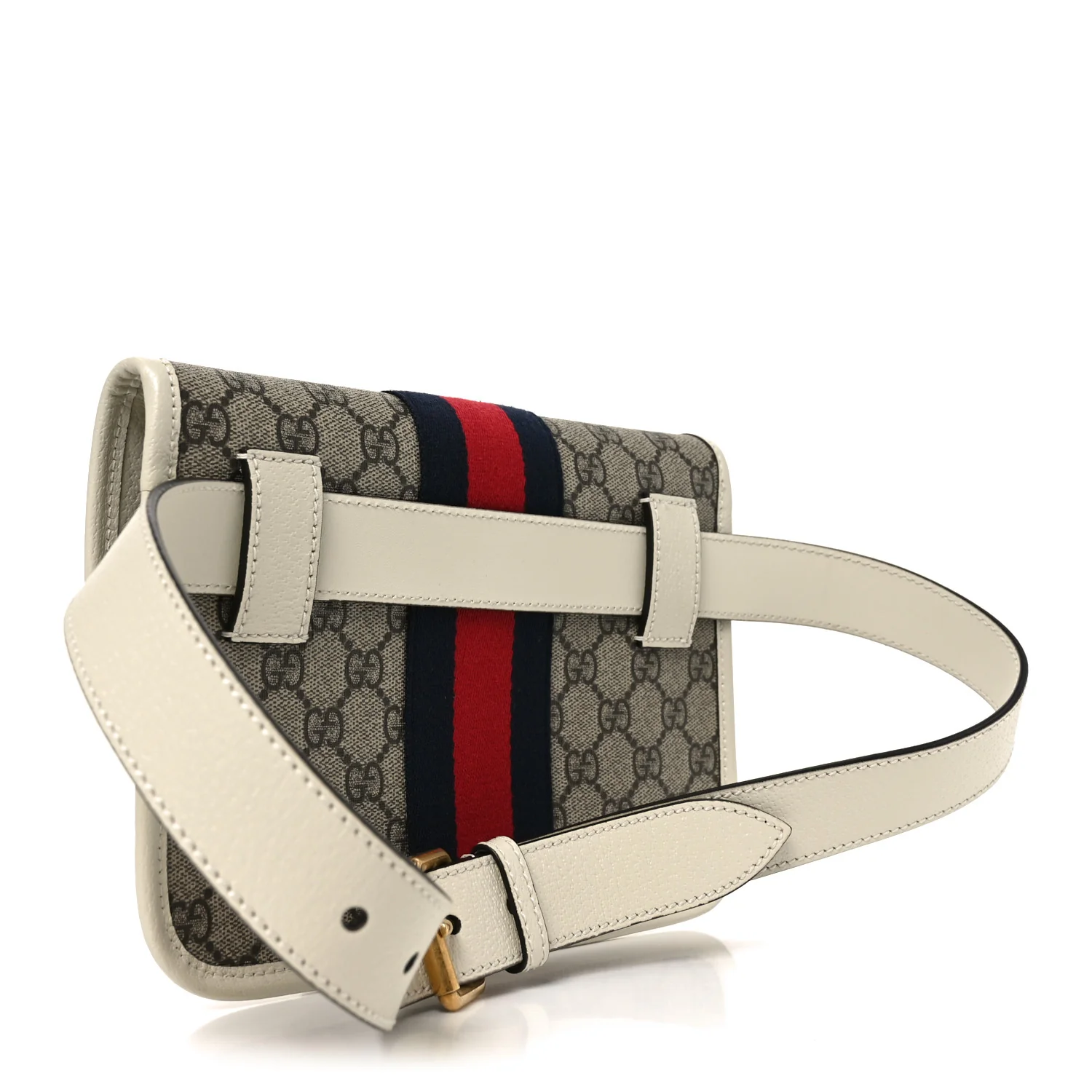 GG Supreme Monogram Web Small Ophidia Belt Bag 85 34 Beige Ebony White - Image 3