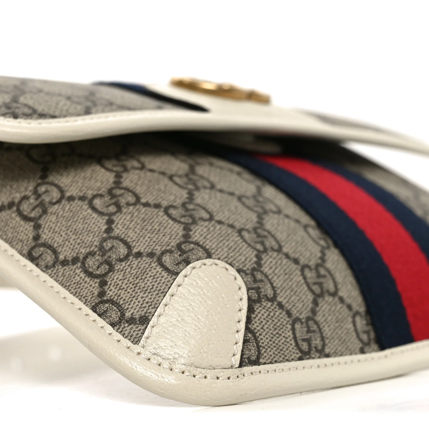 GG Supreme Monogram Web Small Ophidia Belt Bag 85 34 Beige Ebony White - Image 9