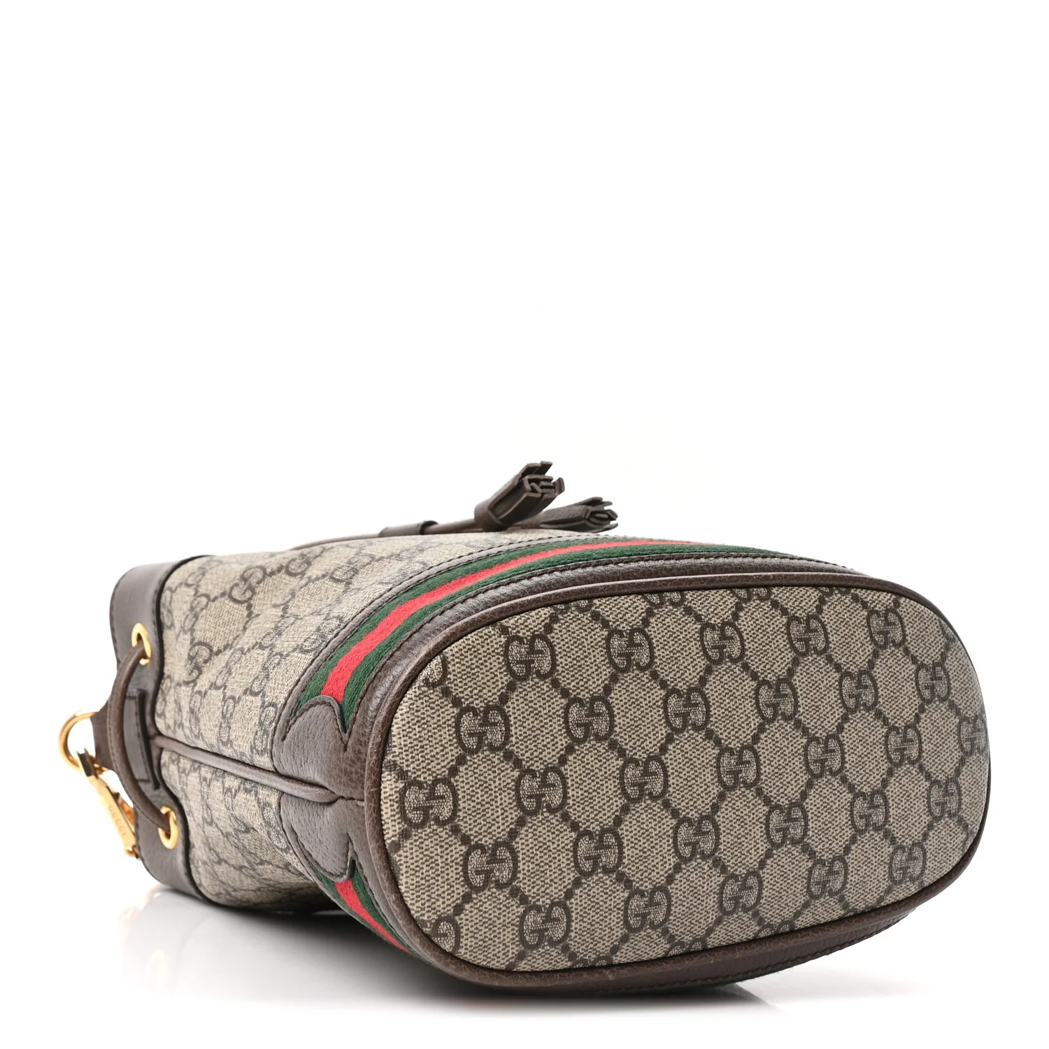 GG Supreme Monogram Web Small Ophidia Bucket Bag Brown - Image 4