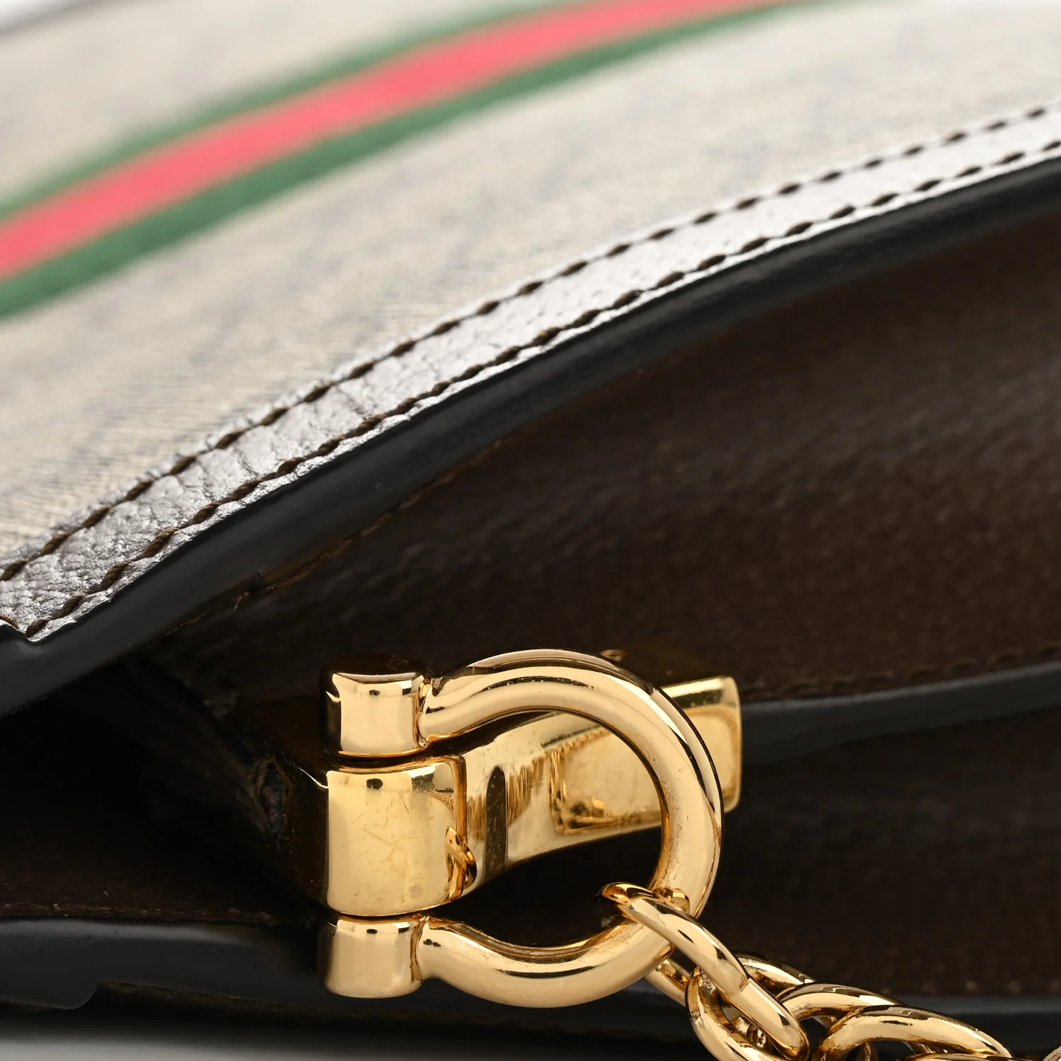 GG Supreme Monogram Web Small Ophidia Chain Shoulder Bag Brown - Image 11