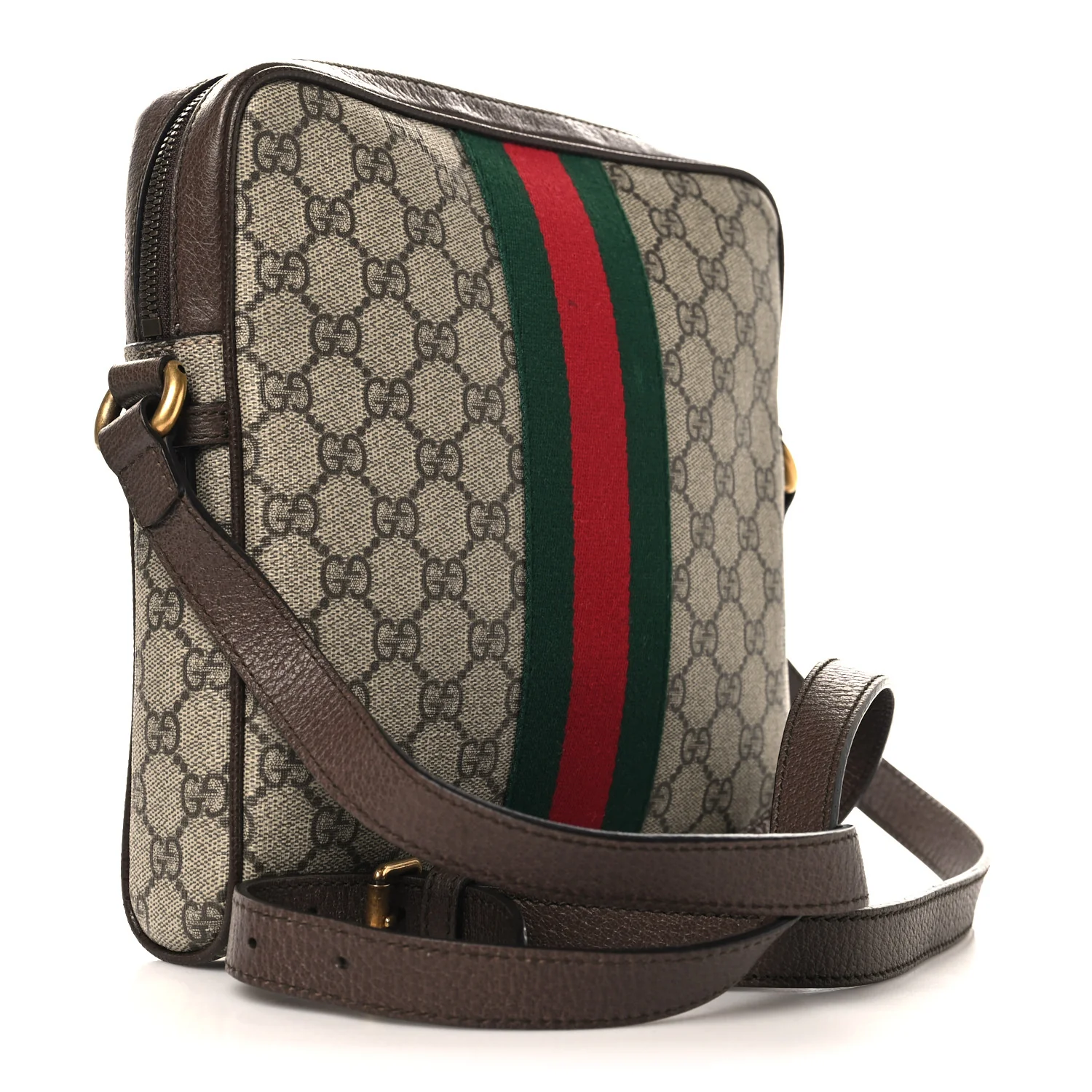 GG Supreme Monogram Web Small Ophidia Messenger Bag Brown - Image 3