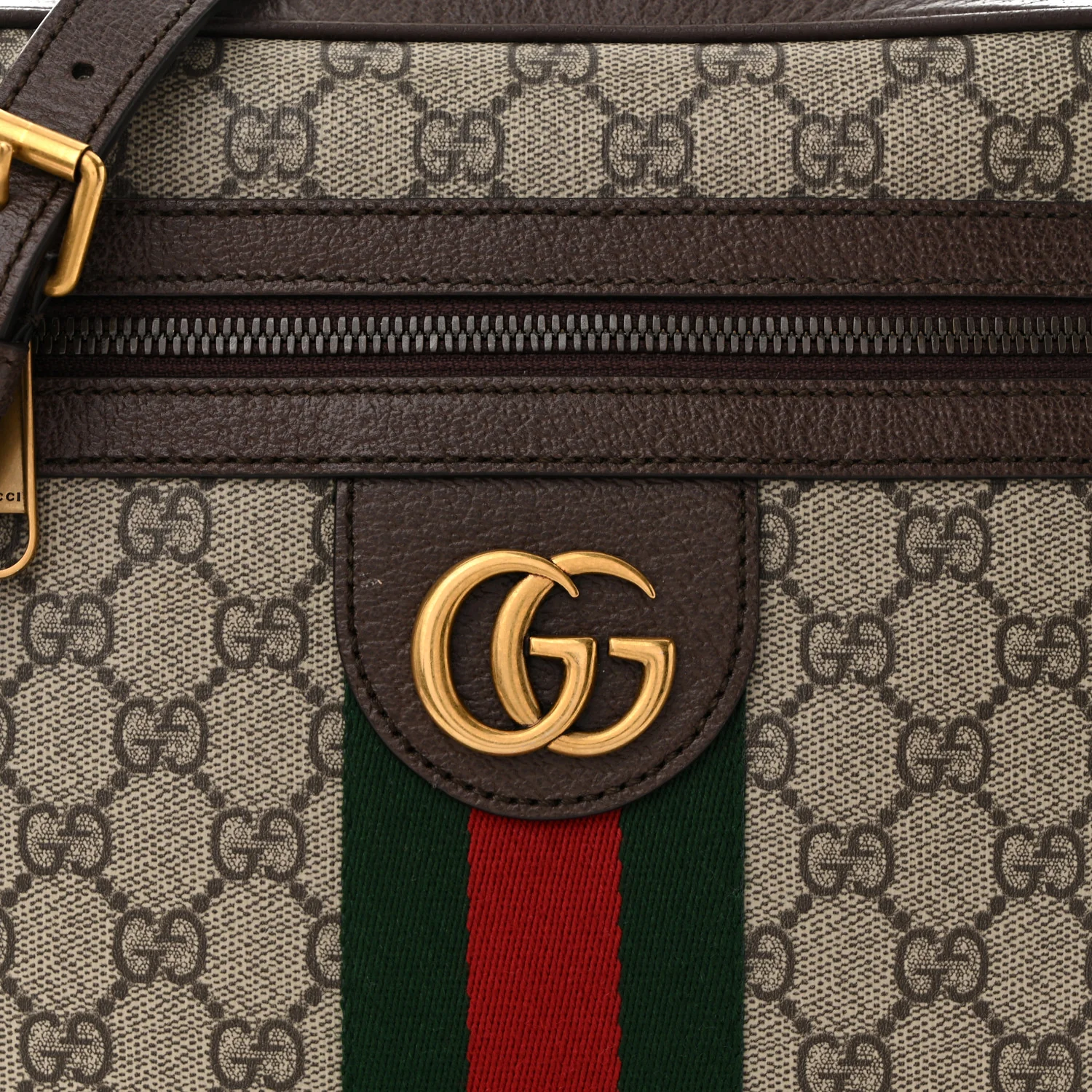 GG Supreme Monogram Web Small Ophidia Messenger Bag Brown - Image 8