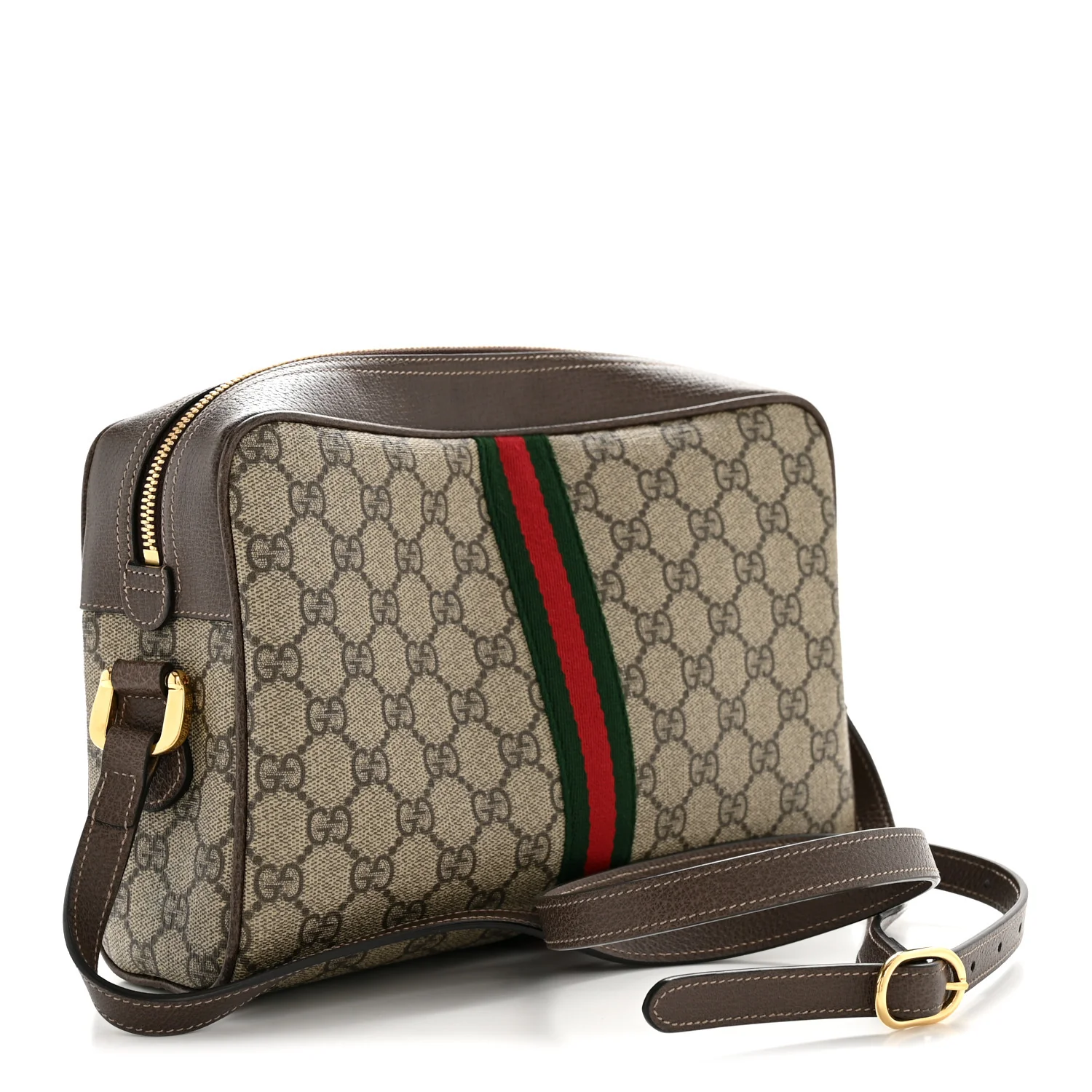 GG Supreme Monogram Web Small Ophidia Shoulder Bag Brown - Image 3