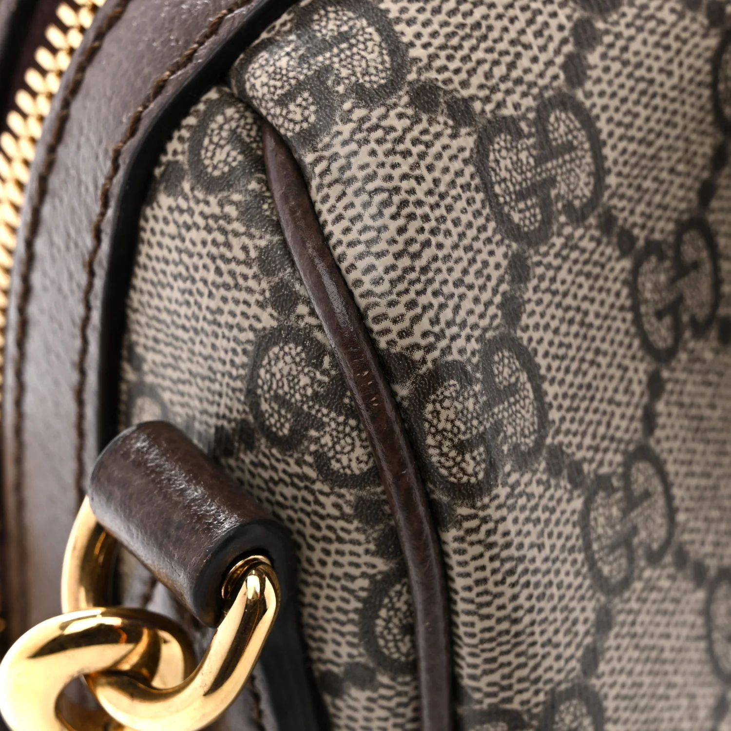 GG Supreme Monogram Web Small Ophidia Top Handle Bag Beige Ebony - Image 12
