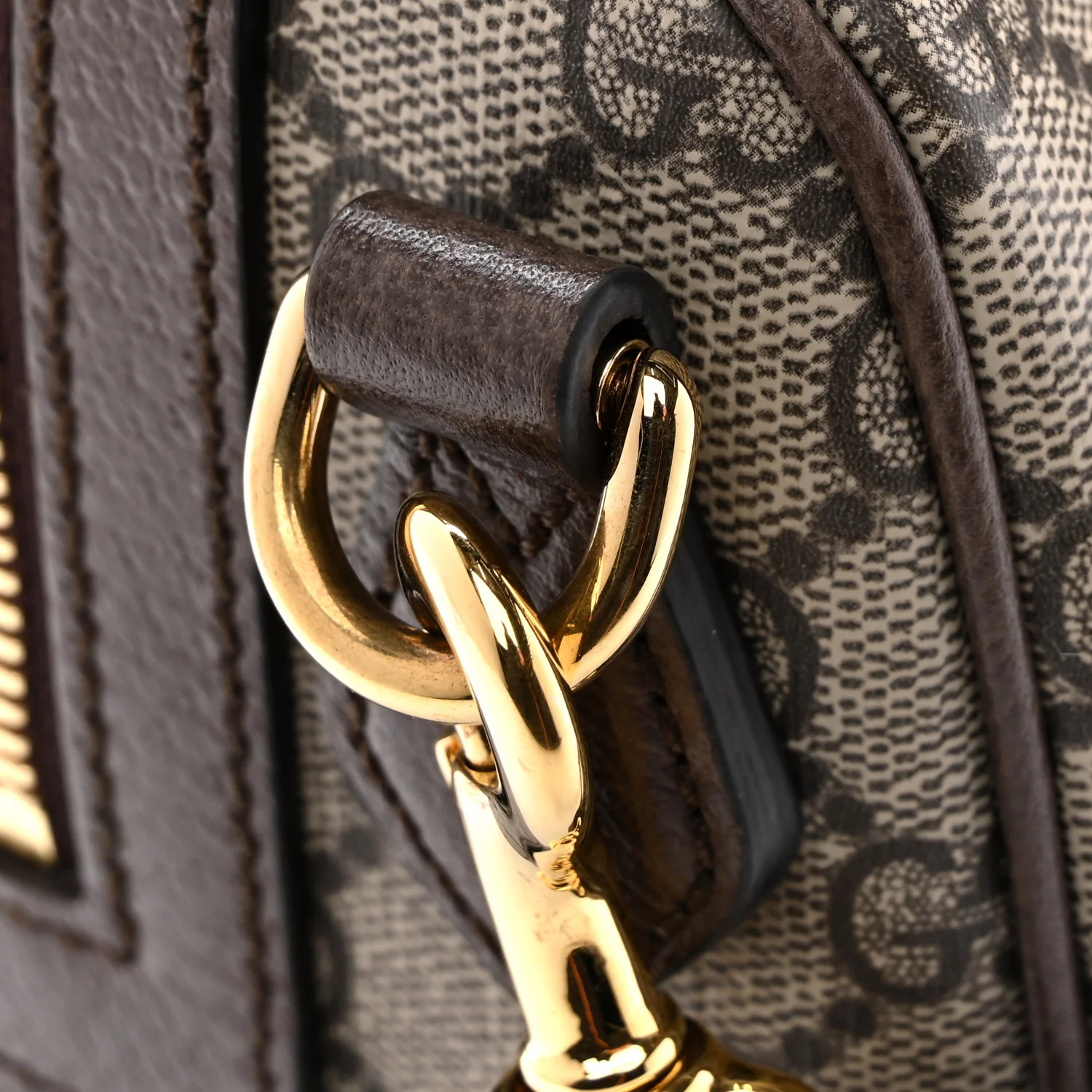 GG Supreme Monogram Web Small Ophidia Top Handle Bag Beige Ebony - Image 13