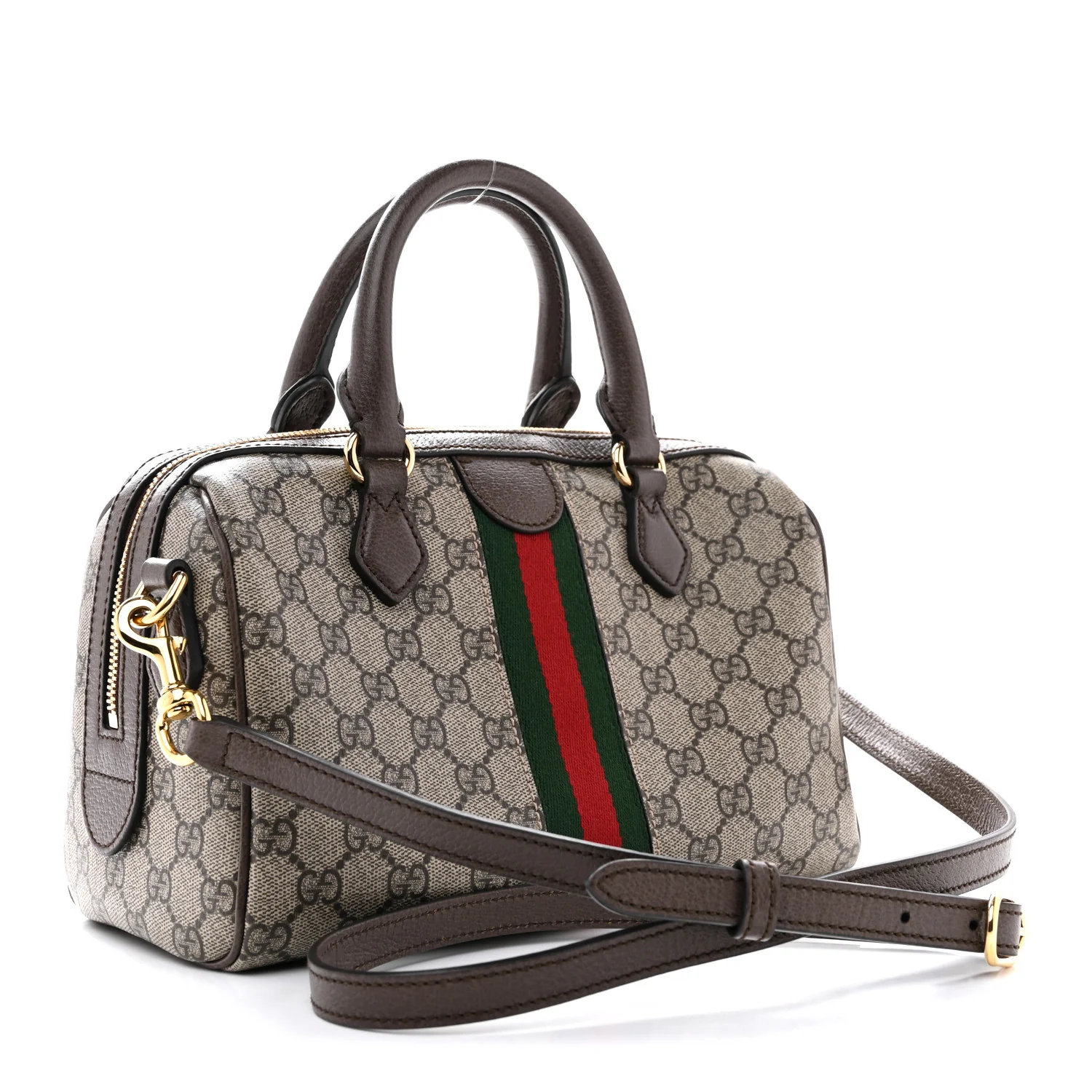 GG Supreme Monogram Web Small Ophidia Top Handle Bag Beige Ebony - Image 3