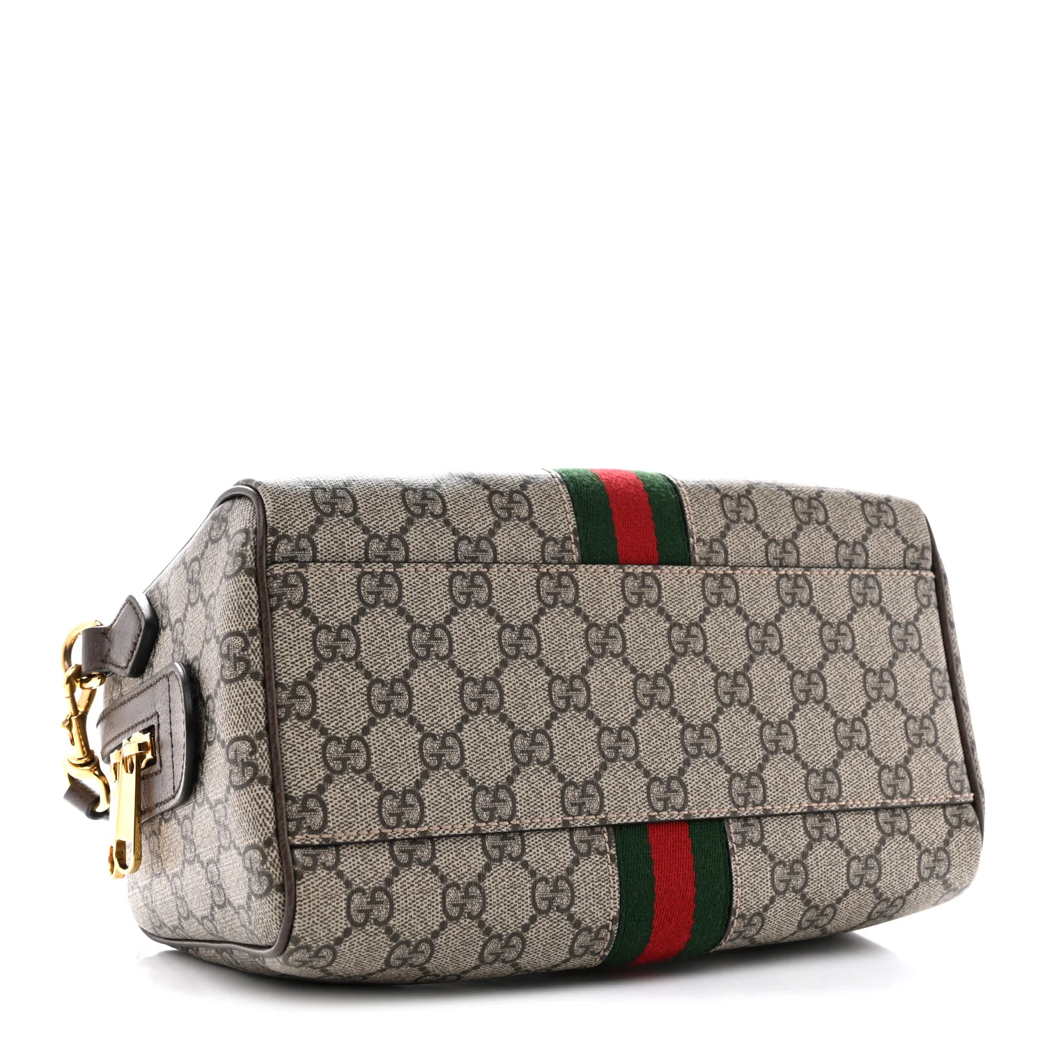 GG Supreme Monogram Web Small Ophidia Top Handle Bag Beige Ebony - Image 4