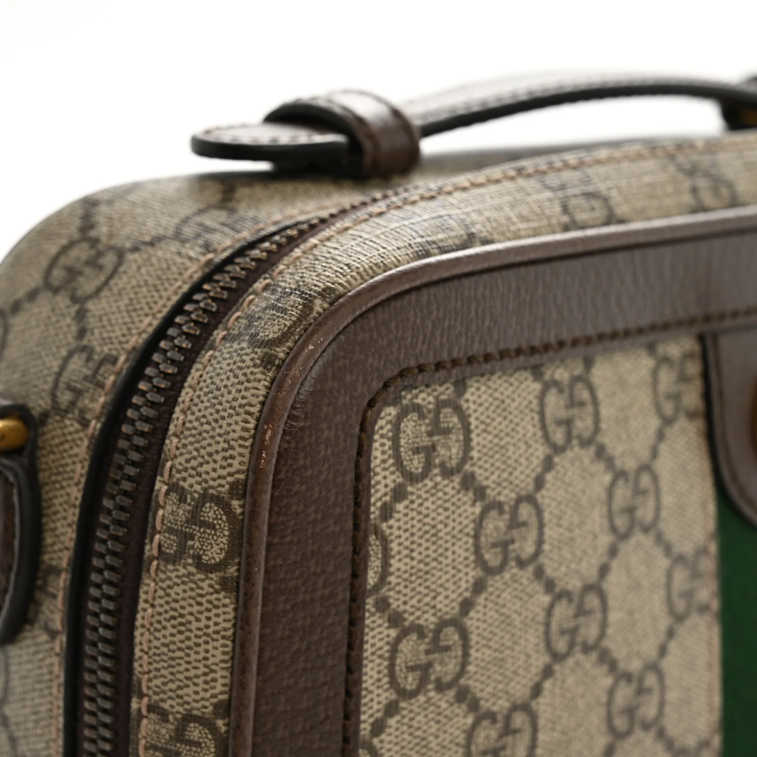 GG Supreme Monogram Web Small Ophidia Top Handle Shoulder Bag Brown - Image 13
