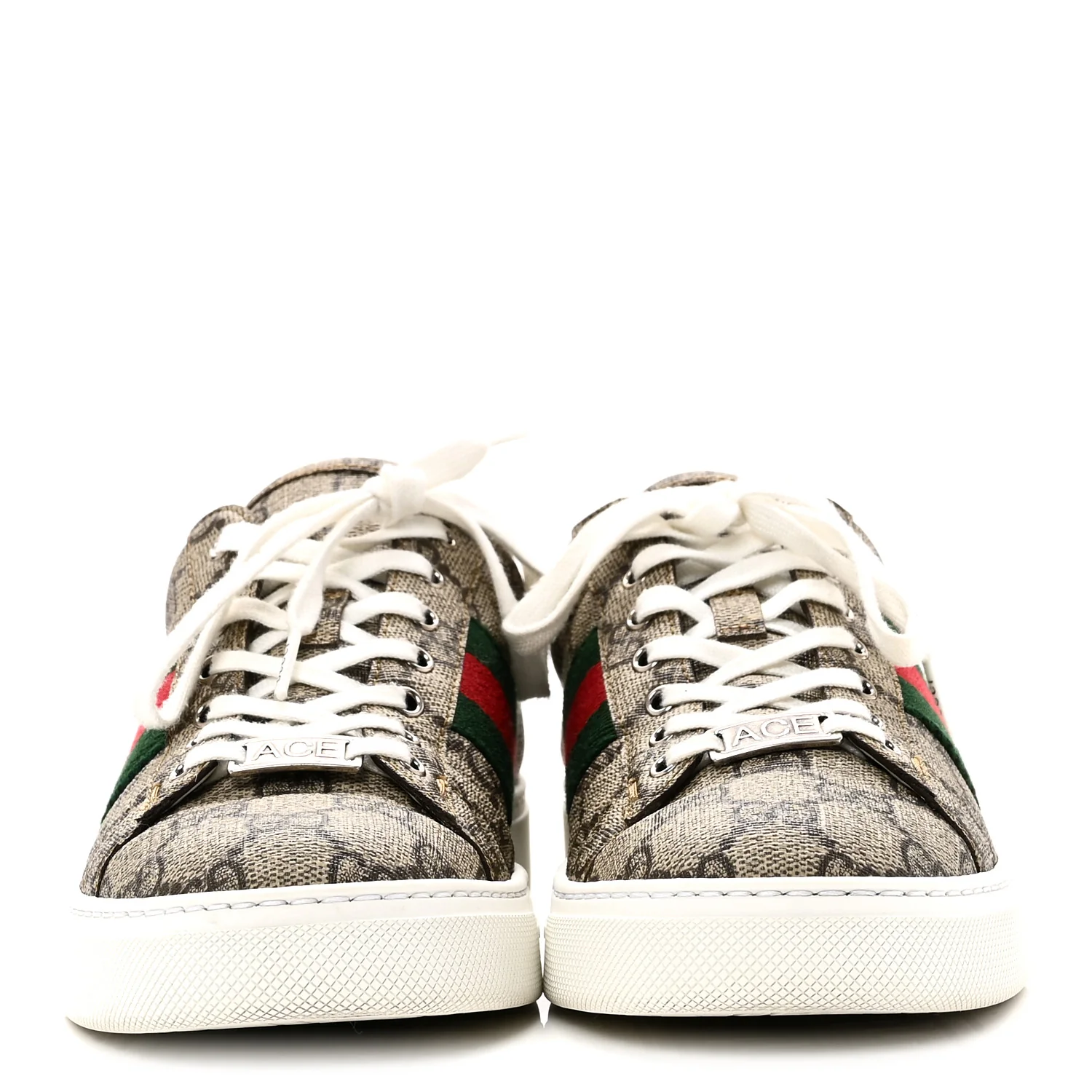 GG Supreme Monogram Womens New Ace Low-Top Sneaker 36.5 Beige - Image 3
