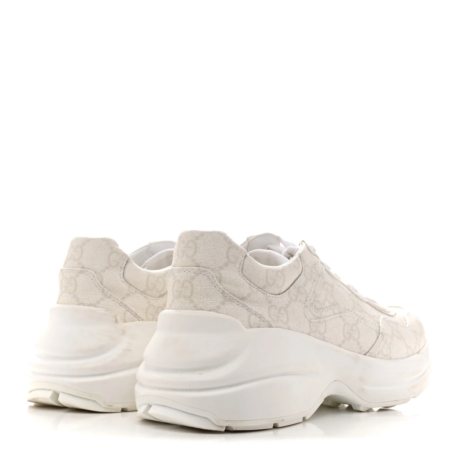 GG Supreme Monogram Womens Rhyton Sneakers 36.5 White - Image 5