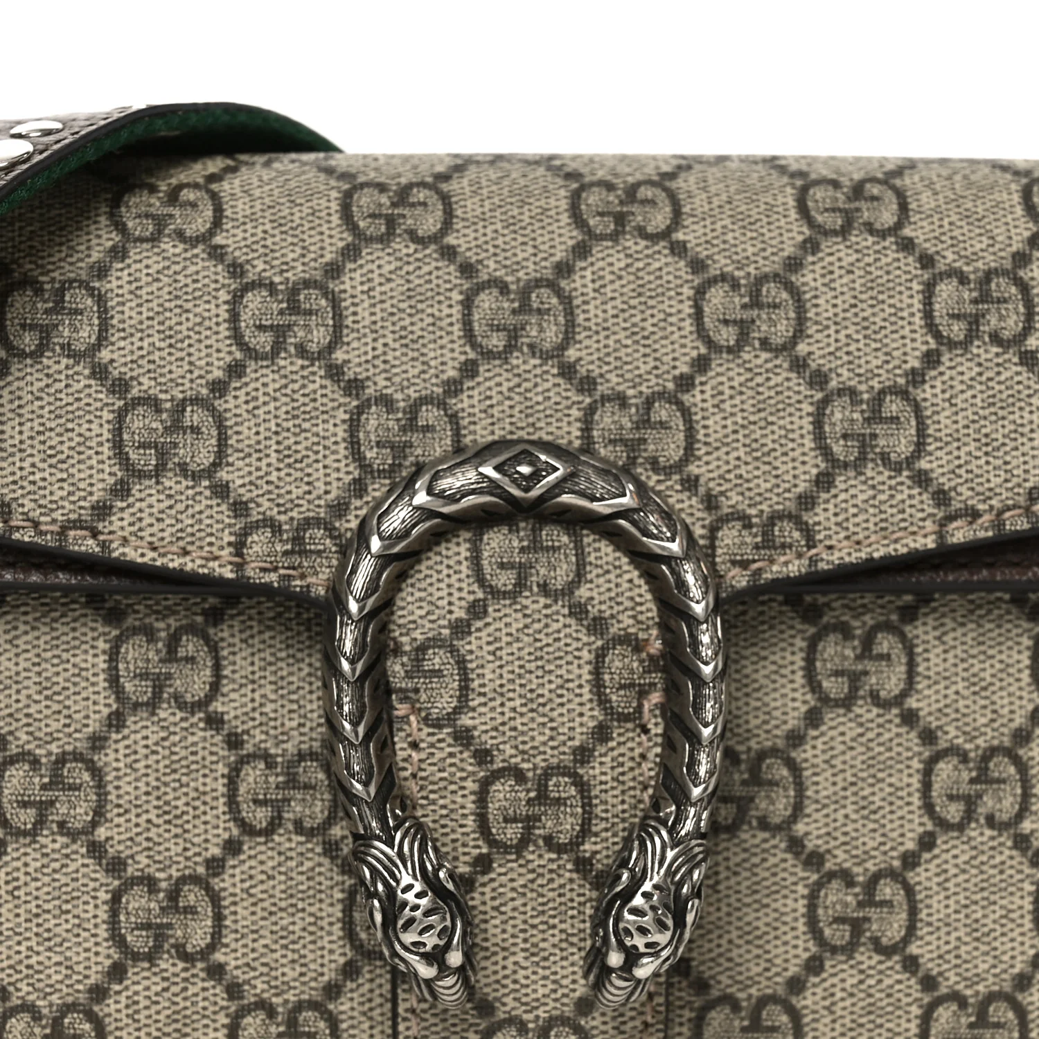 GG Supreme Web Monogram Textured Dollar Calfskin Dionysus Small Shoulder Bag Beige Ebony New Acero - Image 8