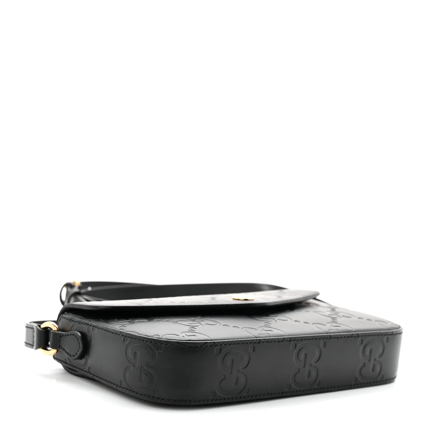 Gilbert Calfskin GG Super Mini Shoulder Bag Black - Image 4
