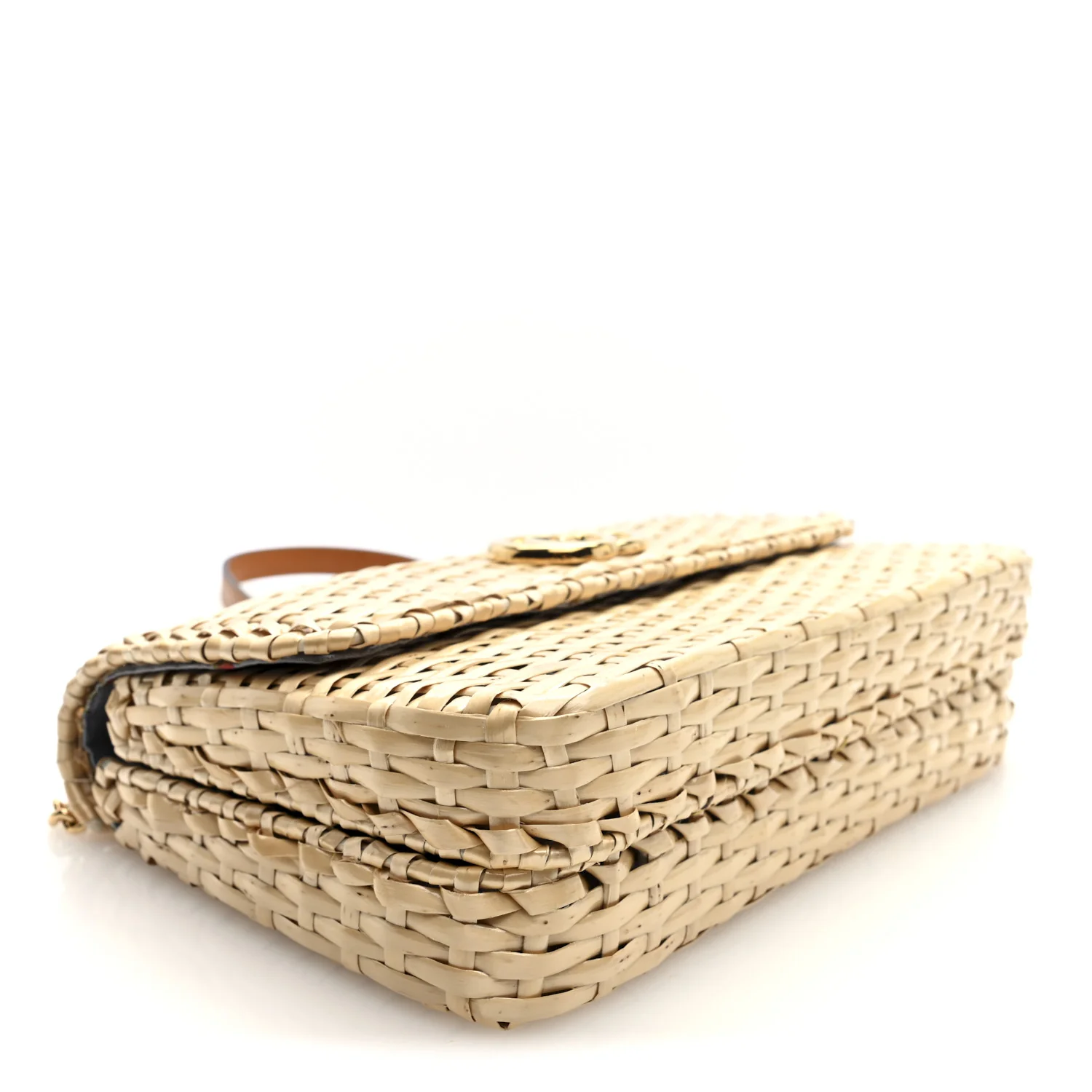 Glazed Wicker Small Cestino Shoulder Bag Natural - Image 4