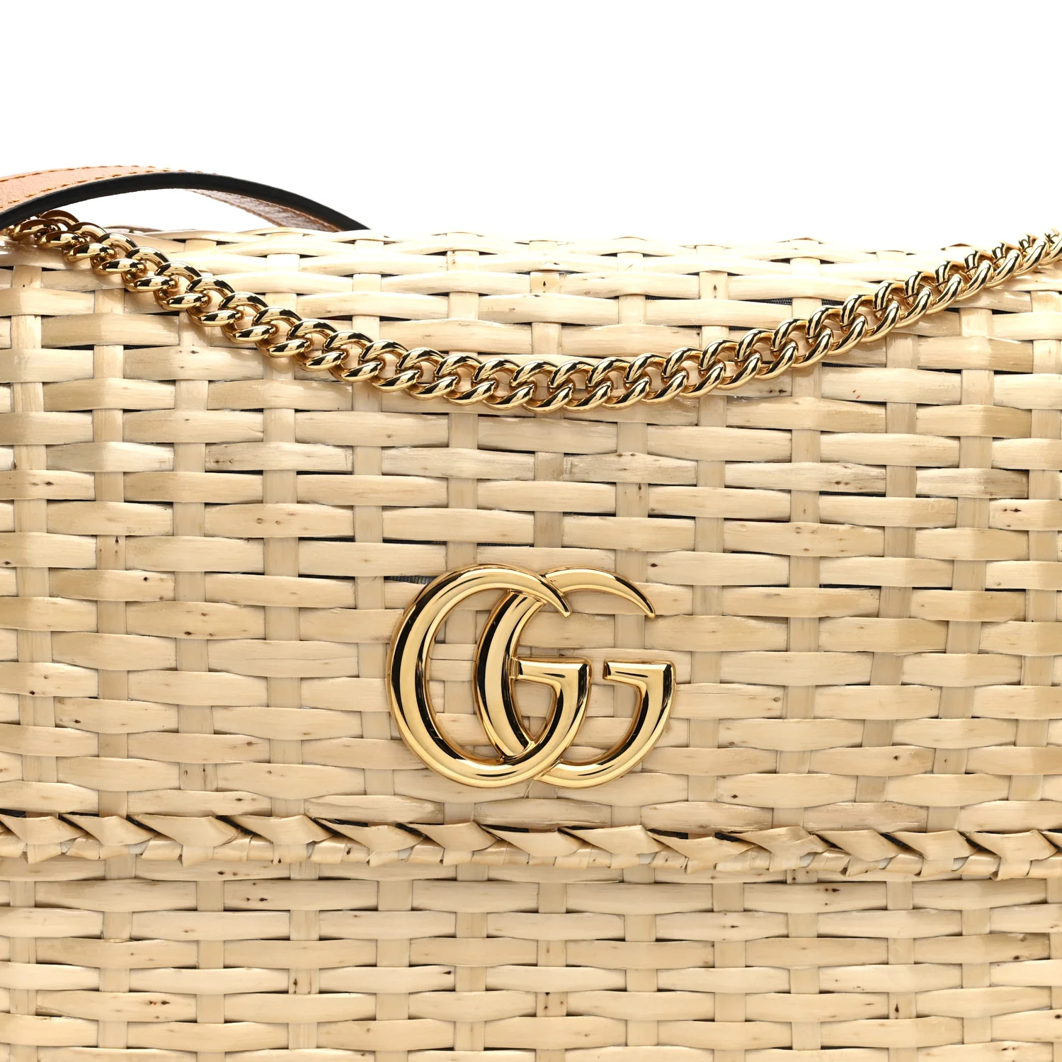 Glazed Wicker Small Cestino Shoulder Bag Natural - Image 8