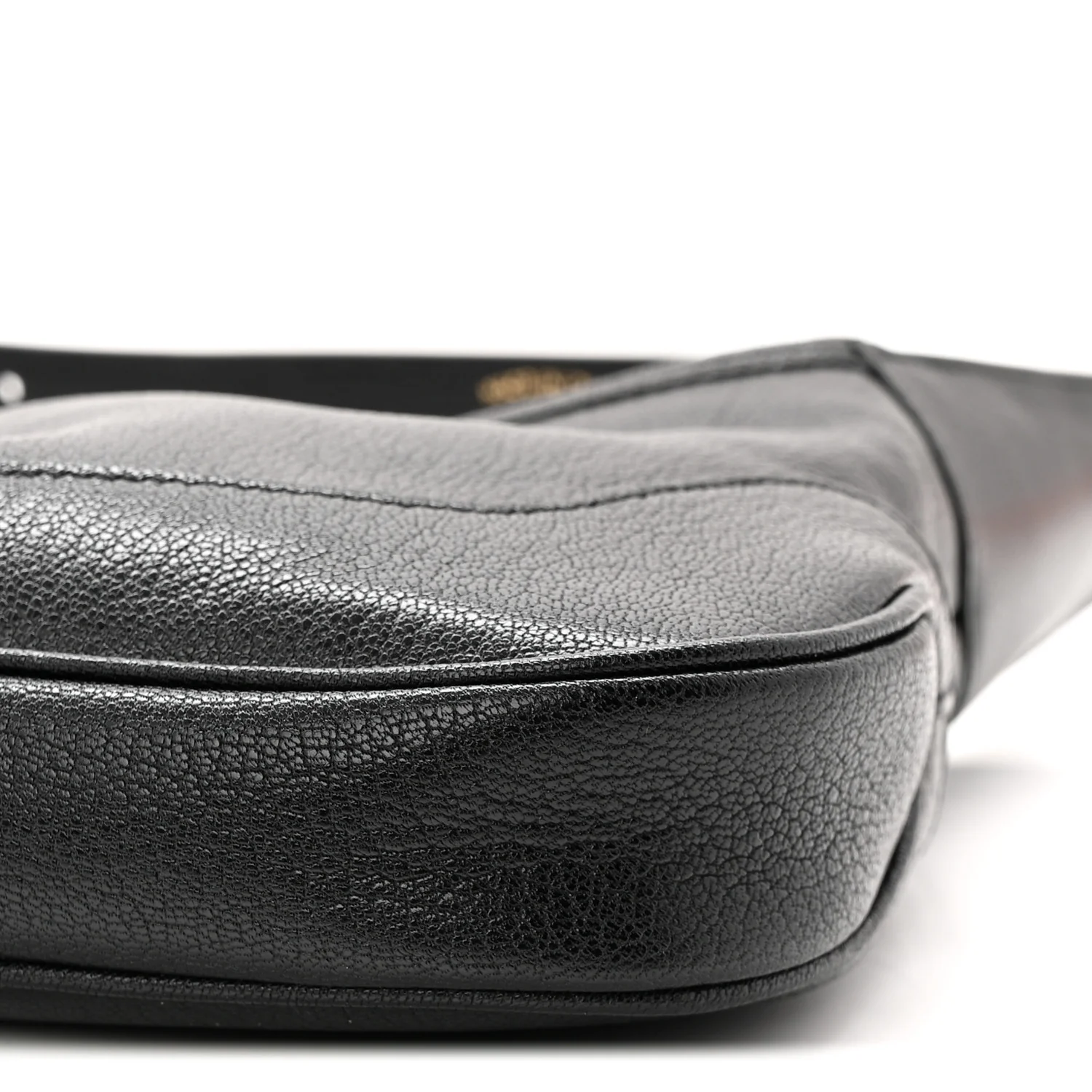 Goatskin Medium Slim Jackie Shoulder Bag Black - Image 10
