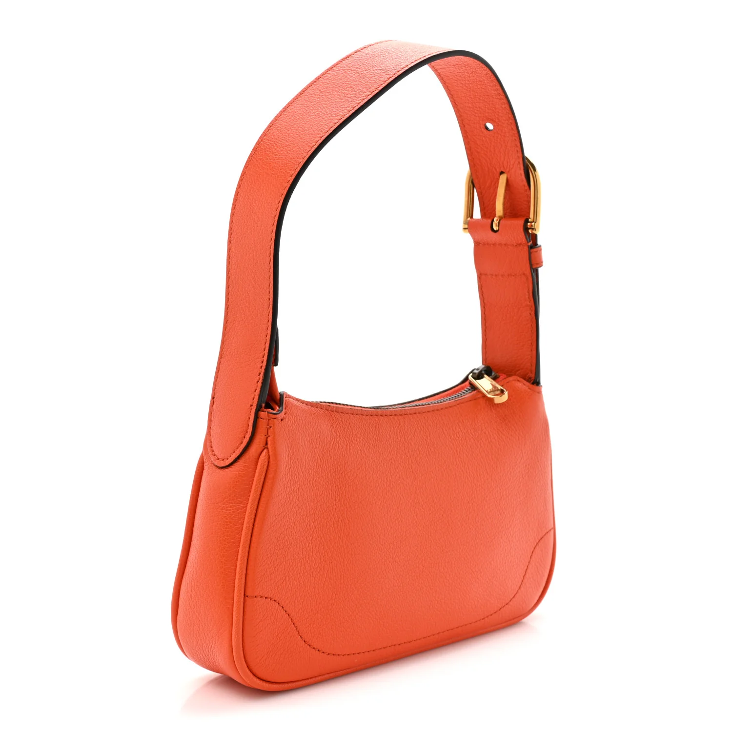 Goatskin Mini Aphrodite Shoulder Bag Orange - Image 3