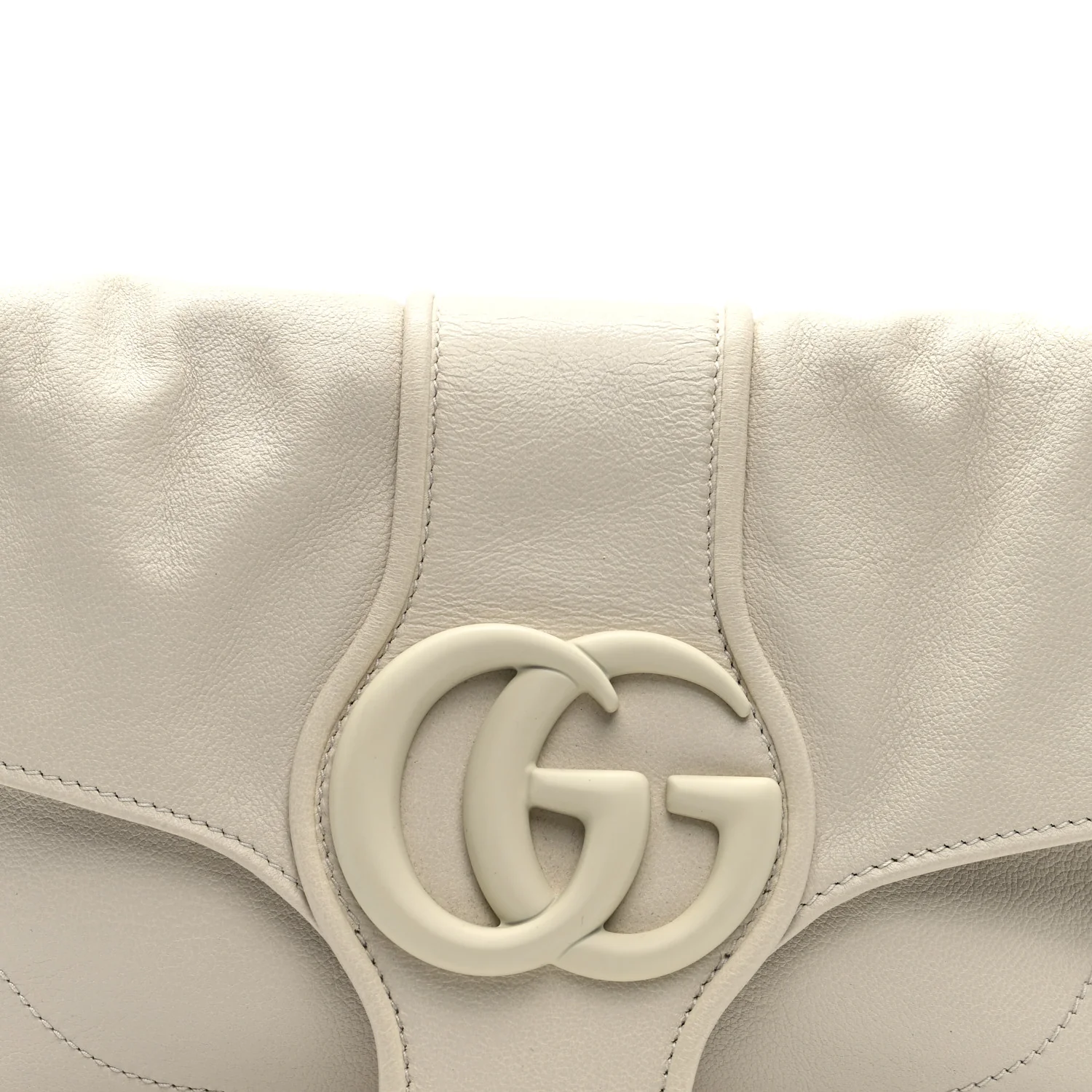 Goatskin Small GG Monochrome Aphrodite Shoulder Bag Mystic White - Image 7
