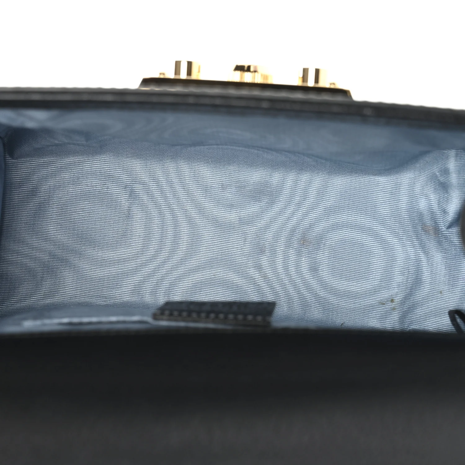 Grained Calfskin Bee Star Small Padlock Shoulder Bag Black - Image 5