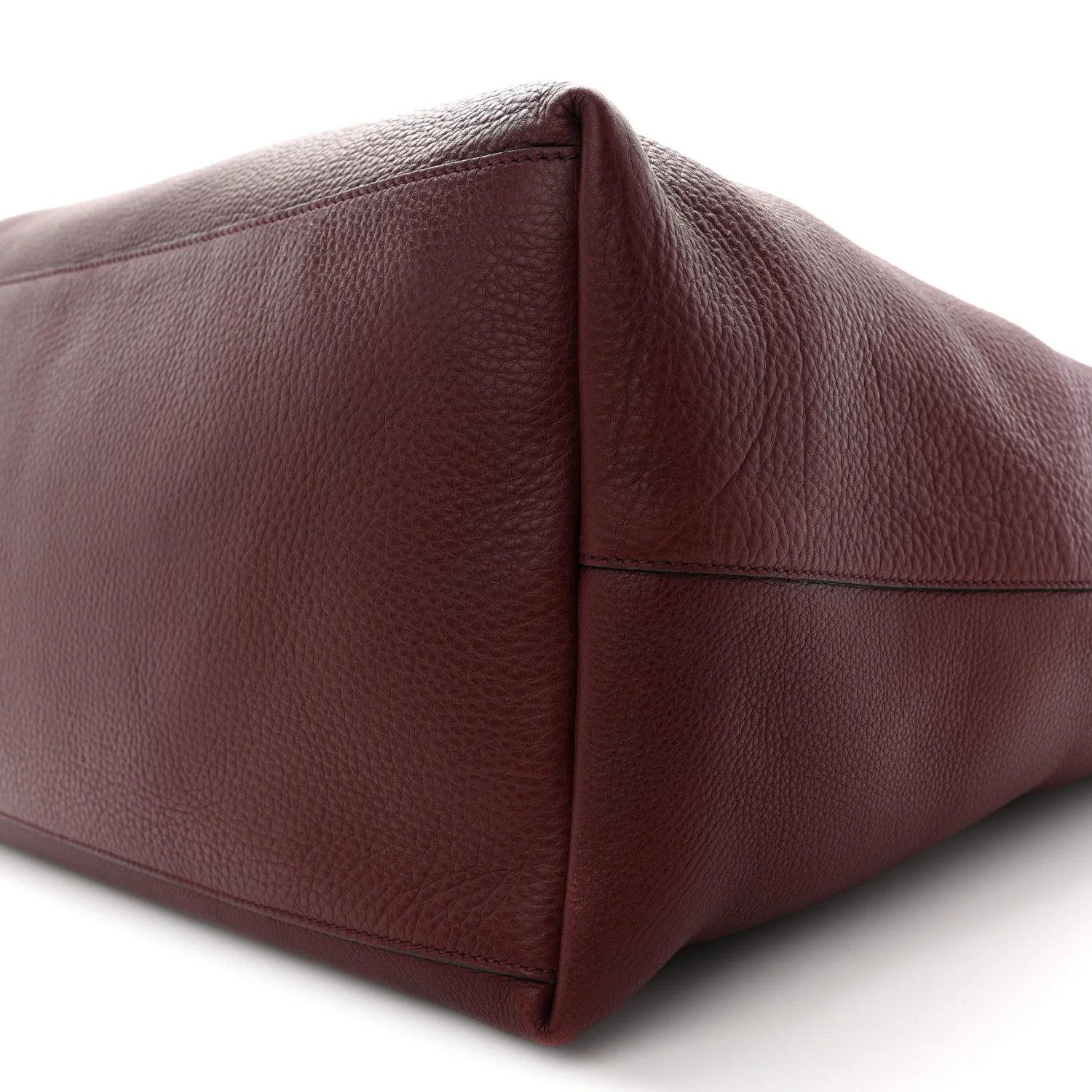 Grained Calfskin Duffle Bag Burgundy - Image 10