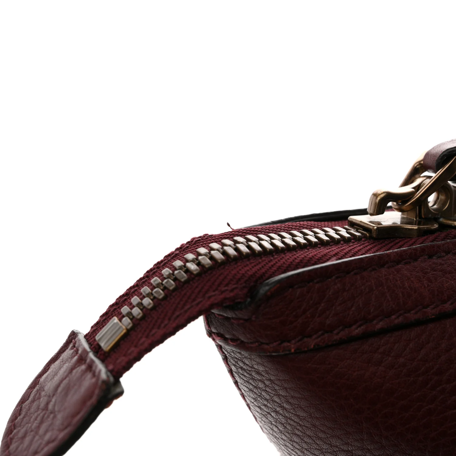 Grained Calfskin Duffle Bag Burgundy - Image 13