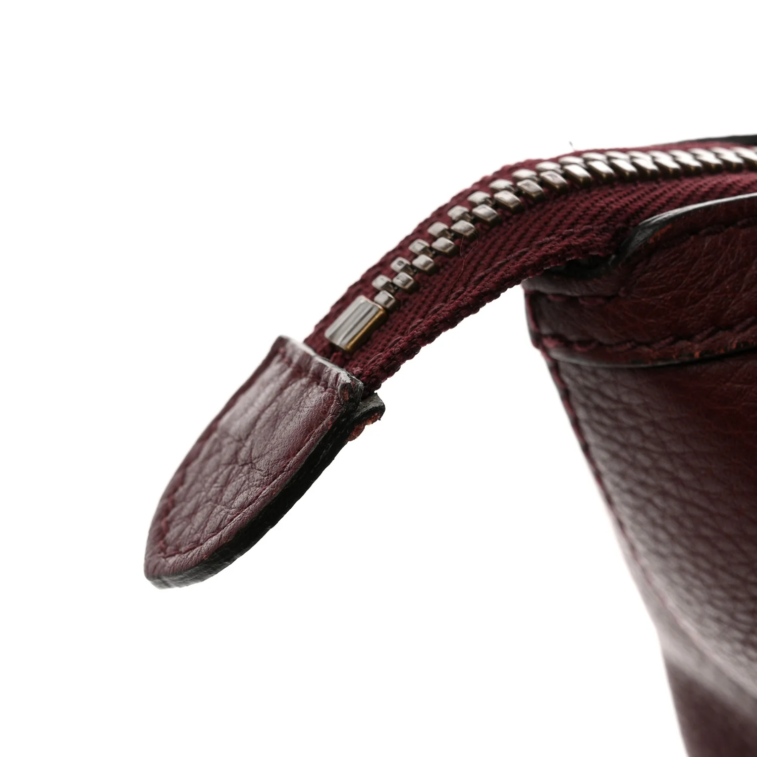 Grained Calfskin Duffle Bag Burgundy - Image 14