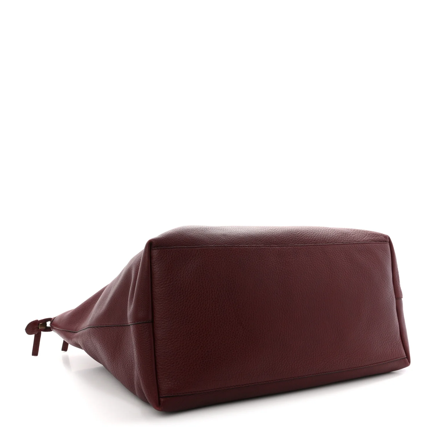 Grained Calfskin Duffle Bag Burgundy - Image 4
