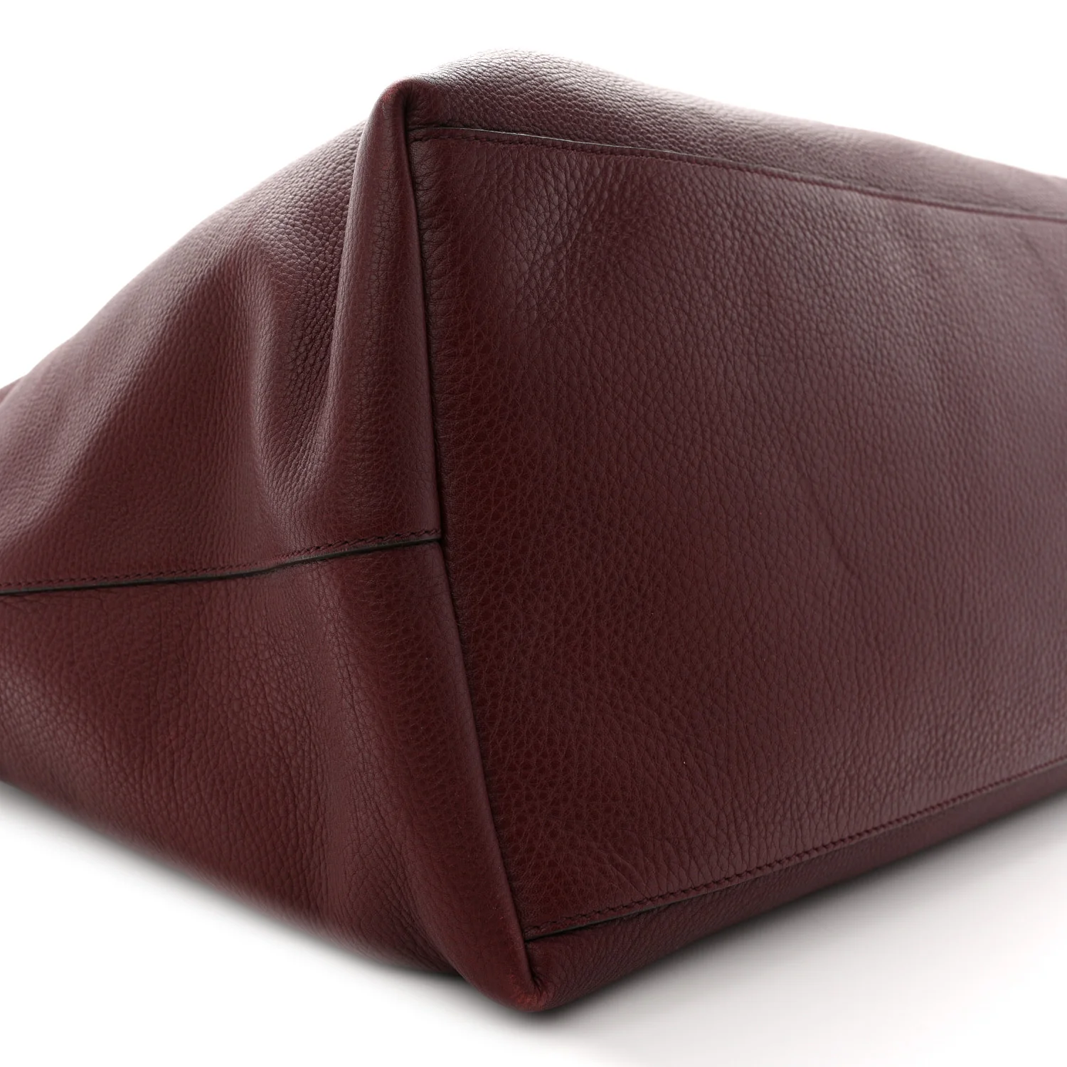Grained Calfskin Duffle Bag Burgundy - Image 9