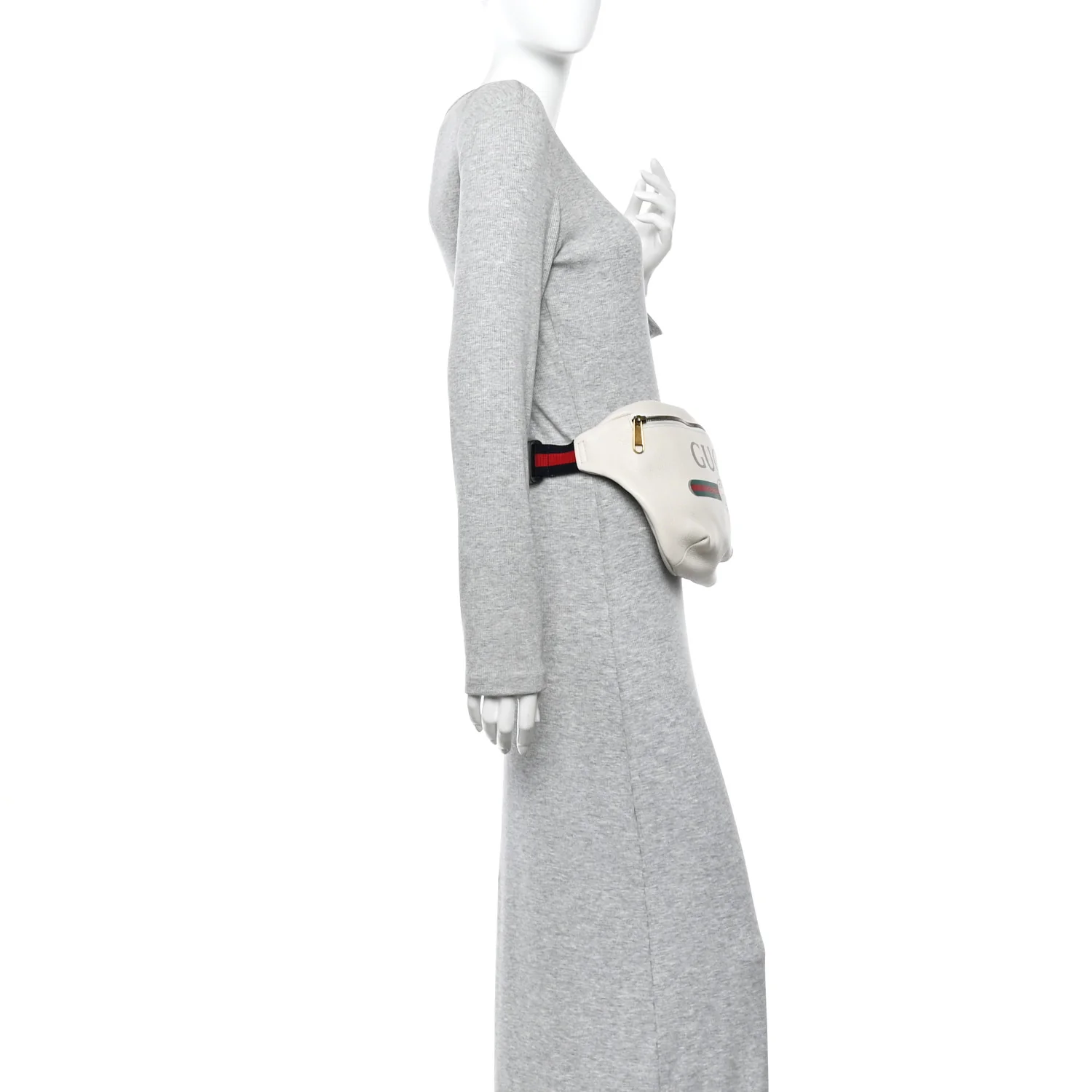Grained Calfskin Logo Belt Bag White - Image 2