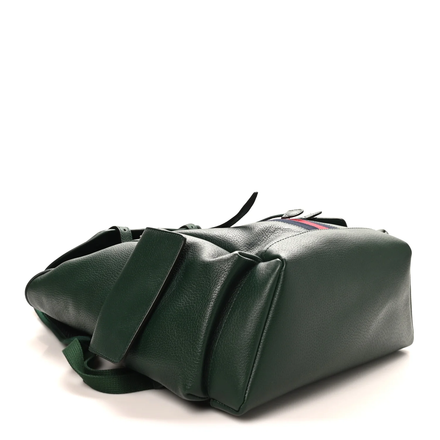 Grained Calfskin Medium Ophidia Double Buckle Backpack Green - Image 3