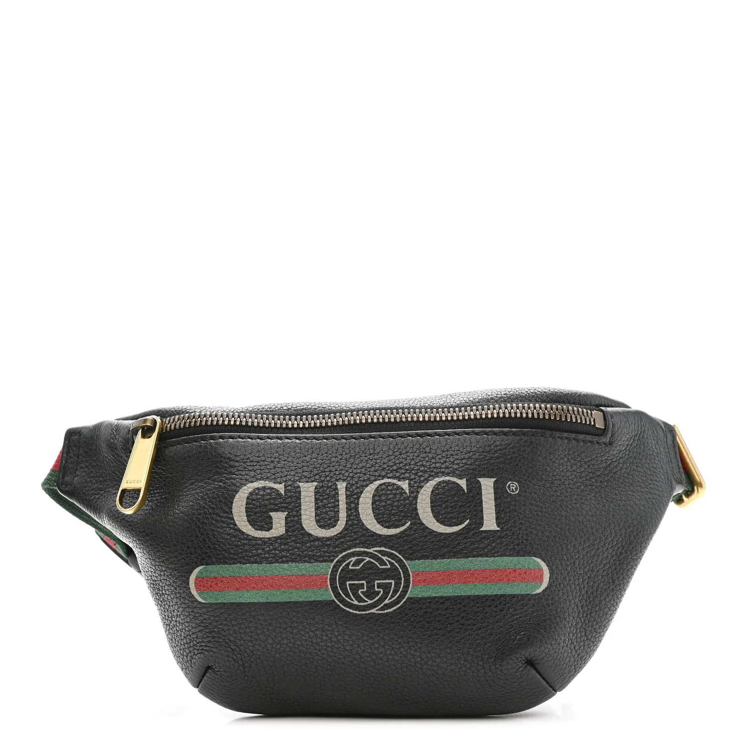 Grained Calfskin Small Logo Belt Bag Black