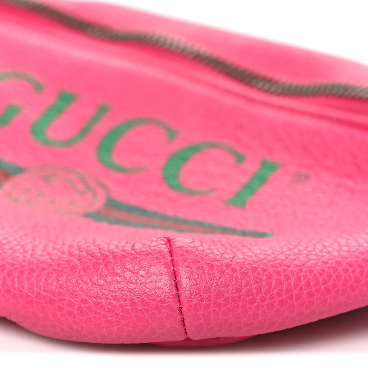 Grained Calfskin Small Logo Belt Bag Box Pink Green - Image 10