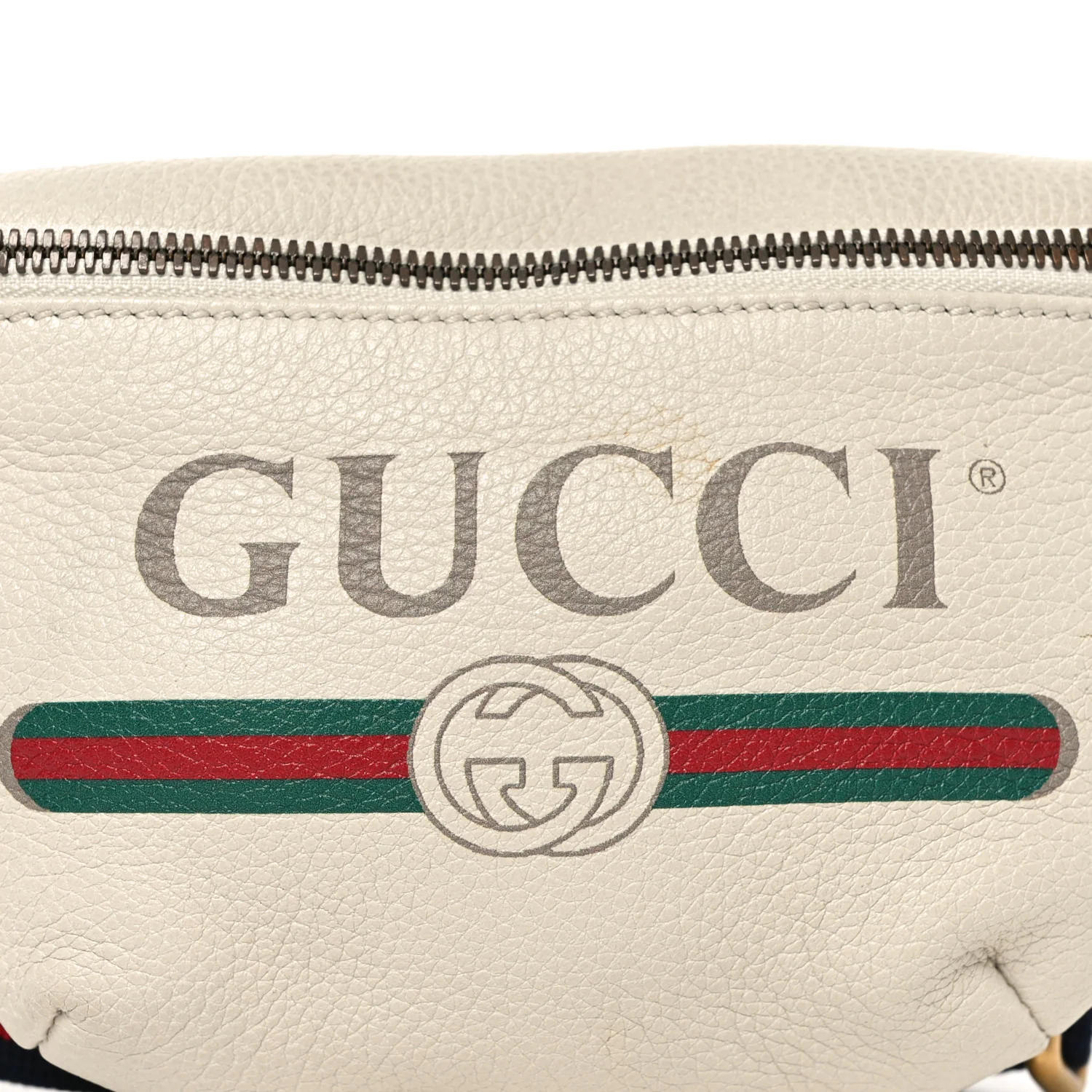 Grained Calfskin Small Logo Belt Bag White - Image 7