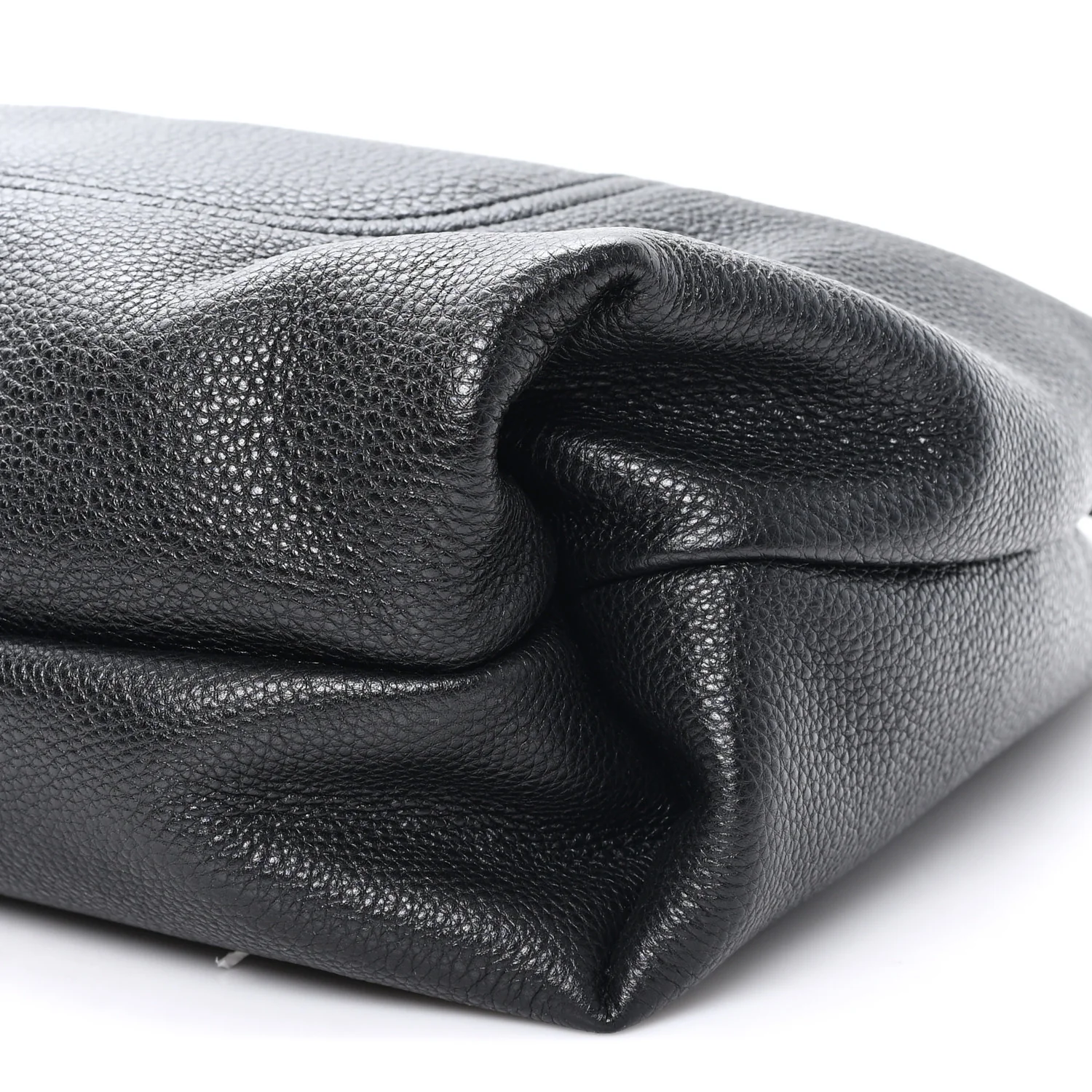 Grained Calfskin Softbit Maxi Shoulder Bag Black - Image 10