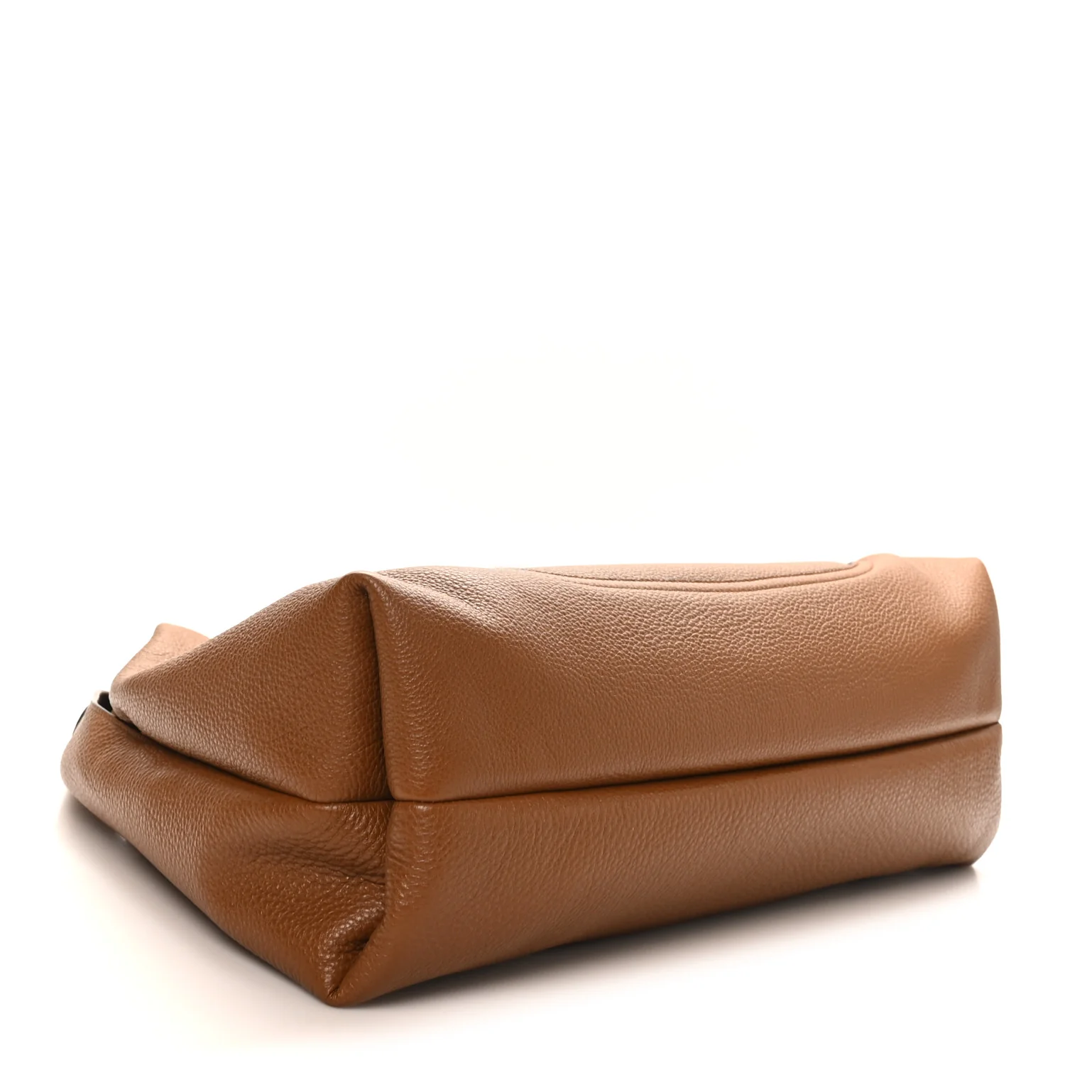 Grained Calfskin Softbit Maxi Shoulder Bag Brown - Image 5