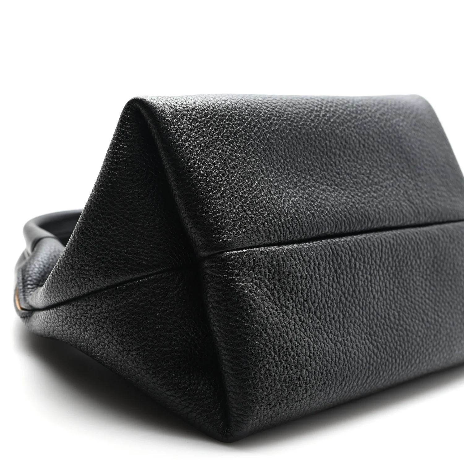 Grained Calfskin Softbit Medium Shoulder Bag Black - Image 8