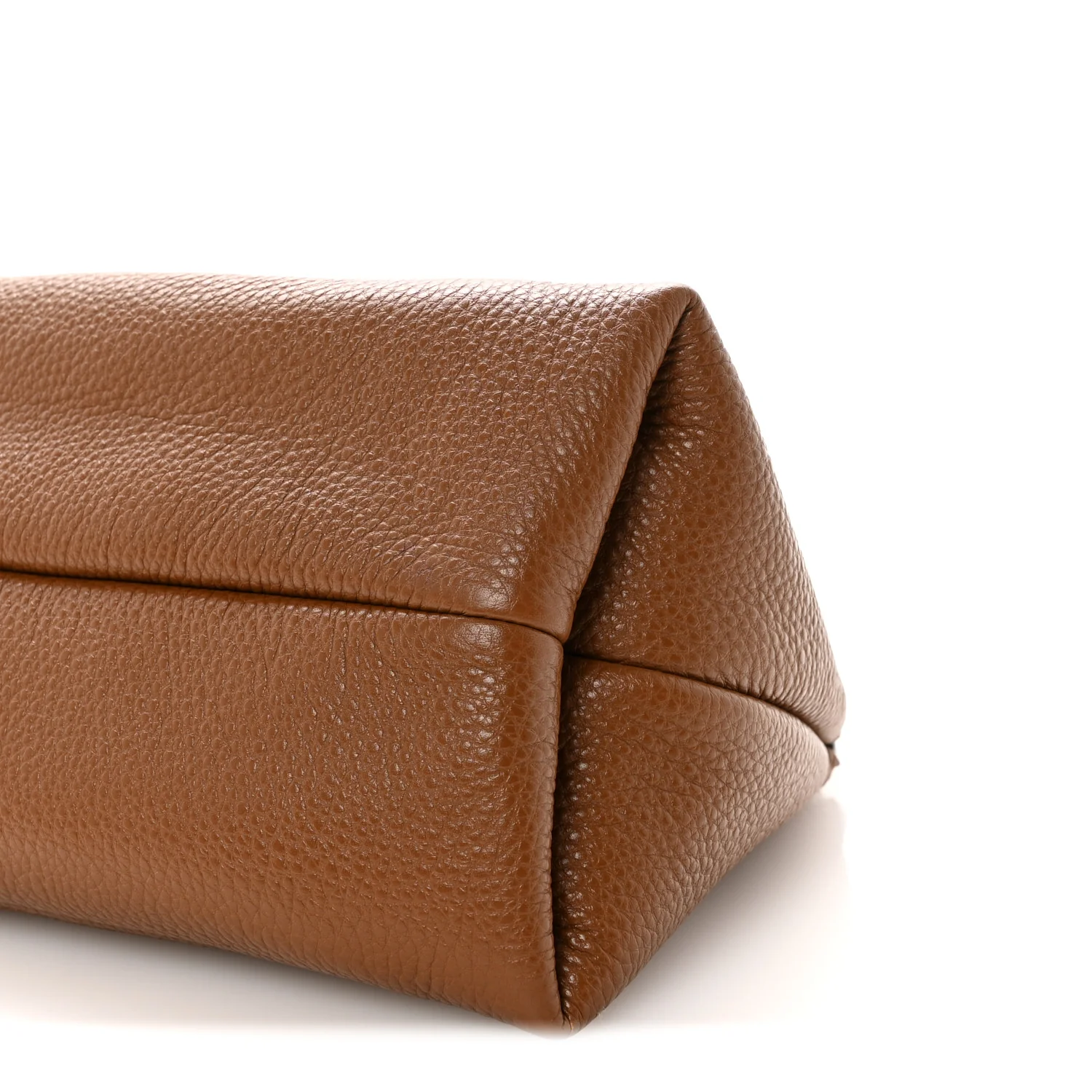 Grained Calfskin Softbit Medium Shoulder Bag Brown - Image 9