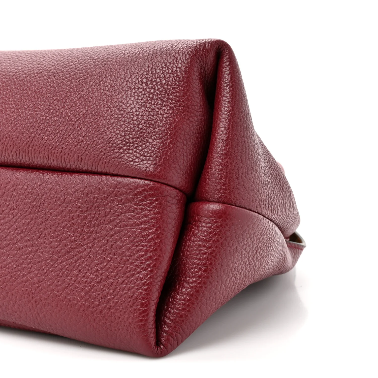 Grained Calfskin Softbit Medium Shoulder Bag Rosso Ancora - Image 9