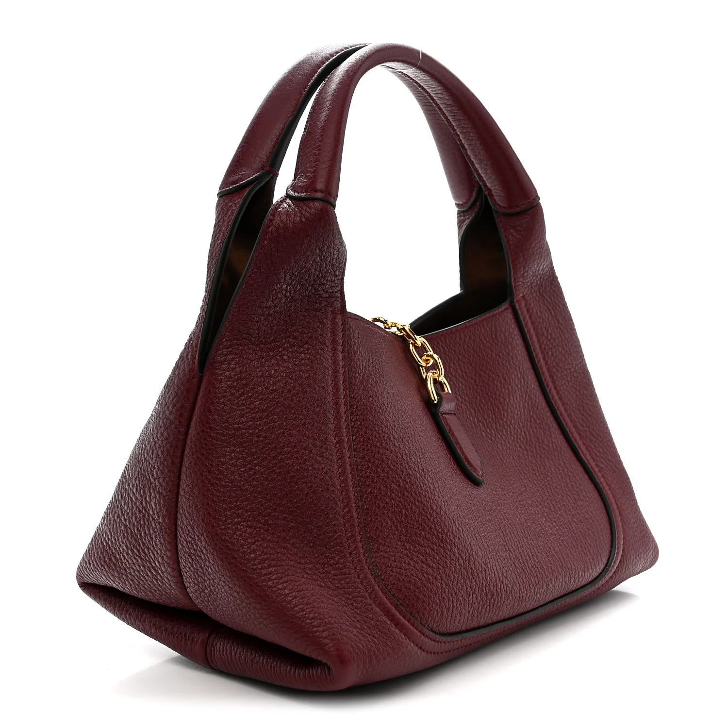 Grained Calfskin Softbit Medium Shoulder Bag Rosso Ancora - Image 3
